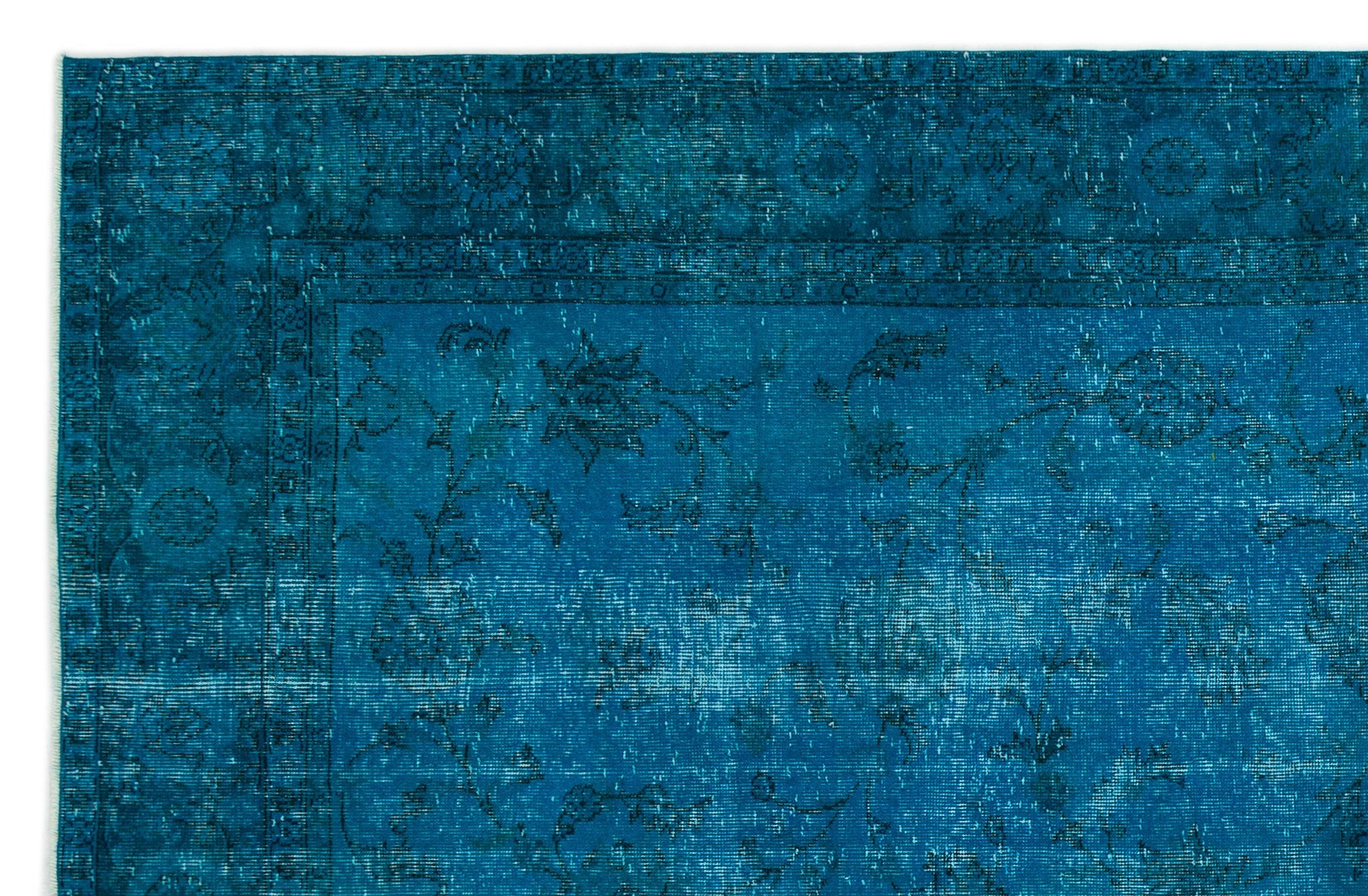 Atina Turquoise Vintage Wool Handmade Area Rug 6'2" x 9'5"