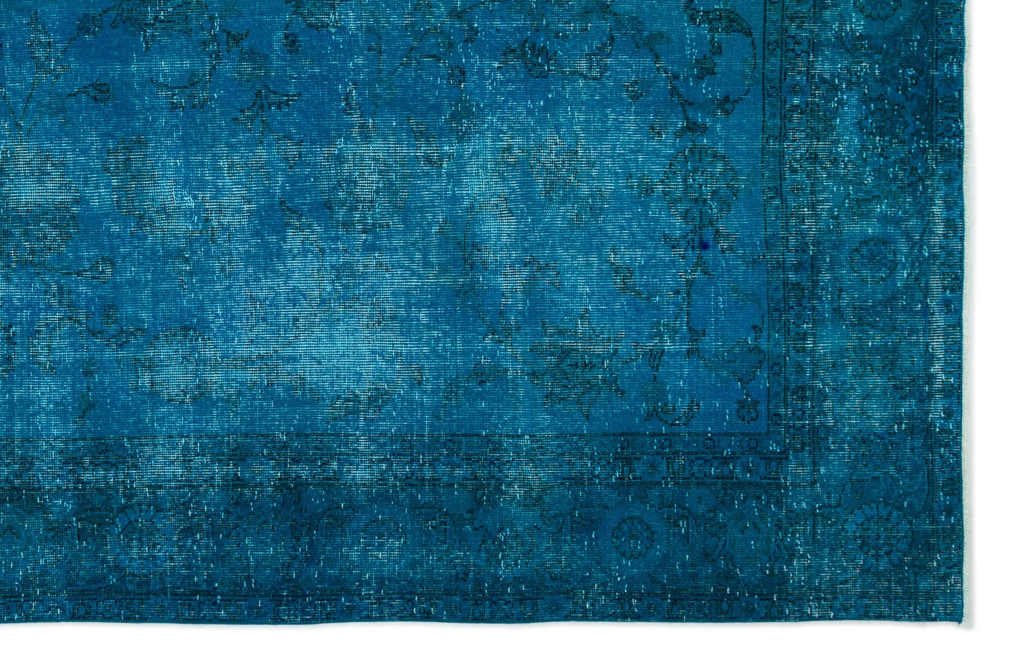 Atina Turquoise Vintage Wool Handmade Area Rug 6'2" x 9'5"