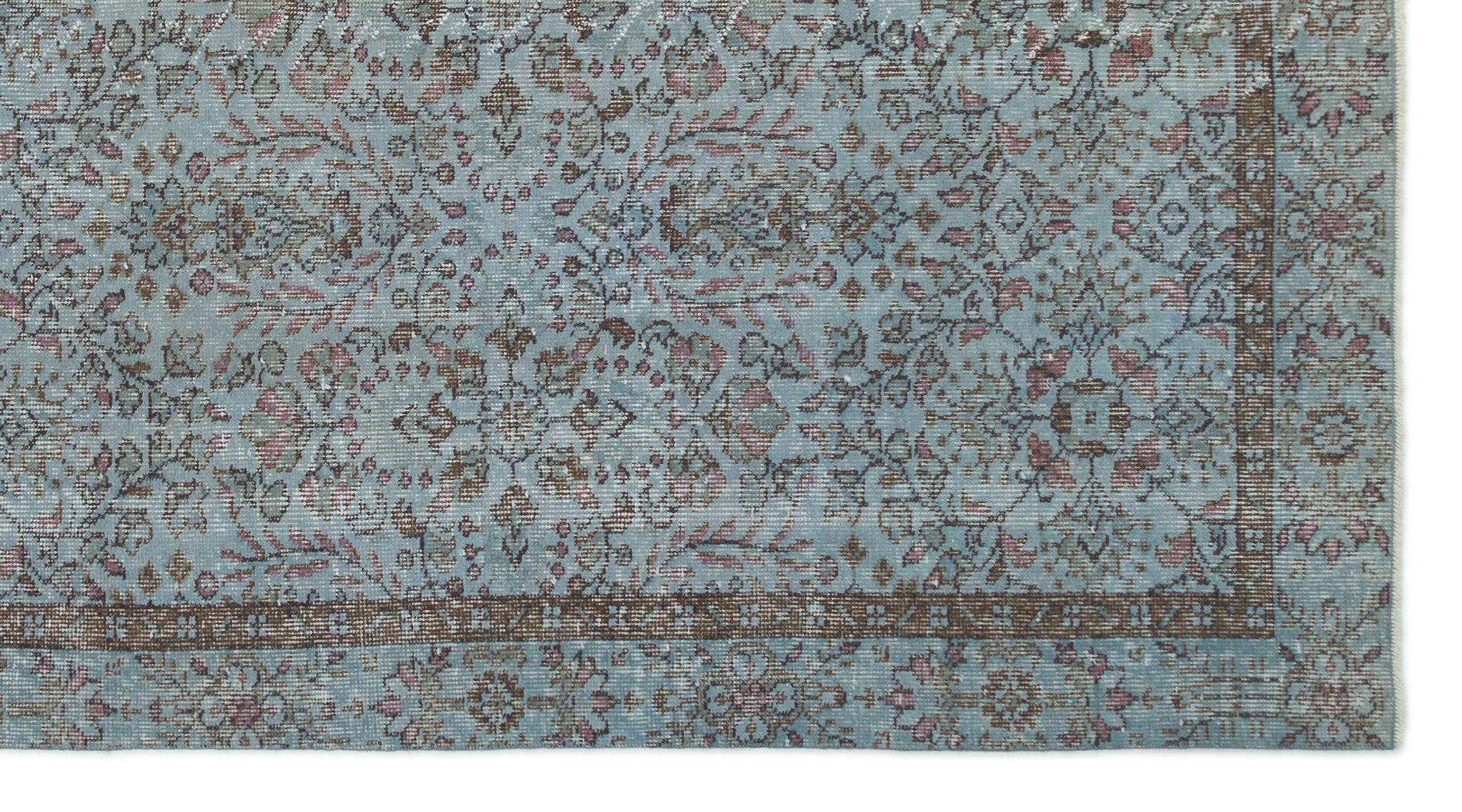 Atina Blue Vintage Wool Handmade Area Rug 5'5" x 9'8"