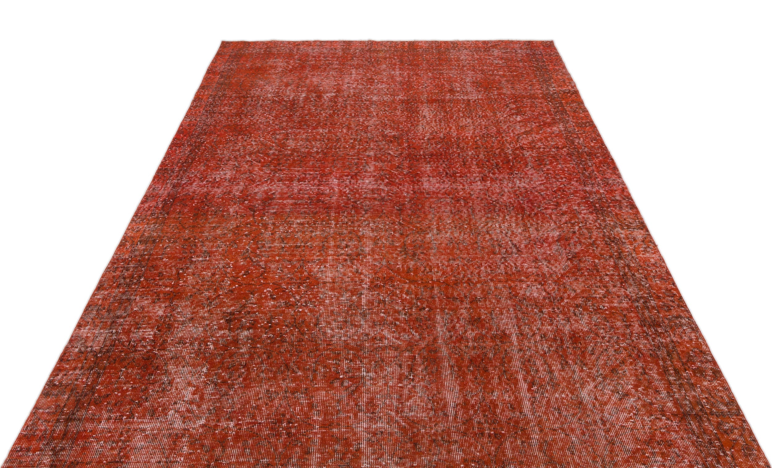 Atina Orange Vintage Wool Handmade Area Rug 6'1" x 9'11"