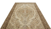 Atina Beige Vintage Wool Handmade Area Rug 6'8" x 10'6"