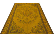 Atina Yellow Vintage Wool Handmade Area Rug 5'4" x 8'9"