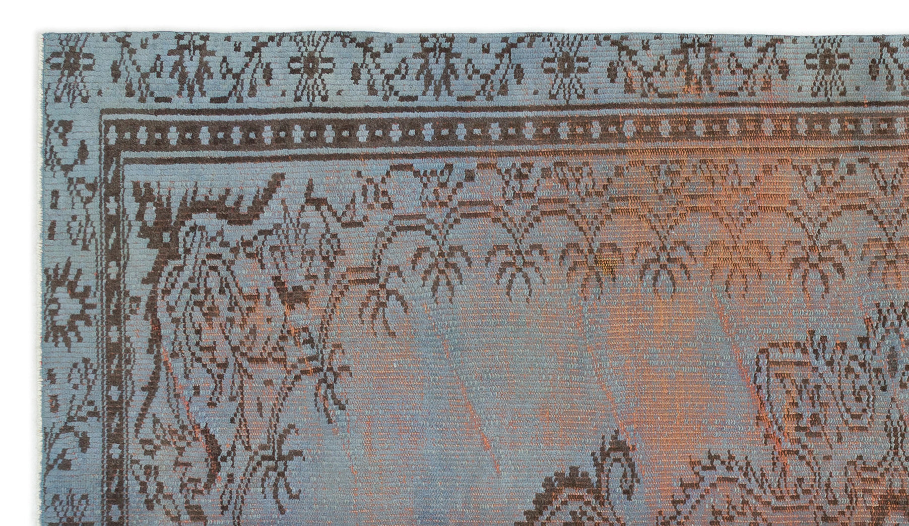 Atina Blue Vintage Wool Handmade Area Rug 4'9" x 8'4"