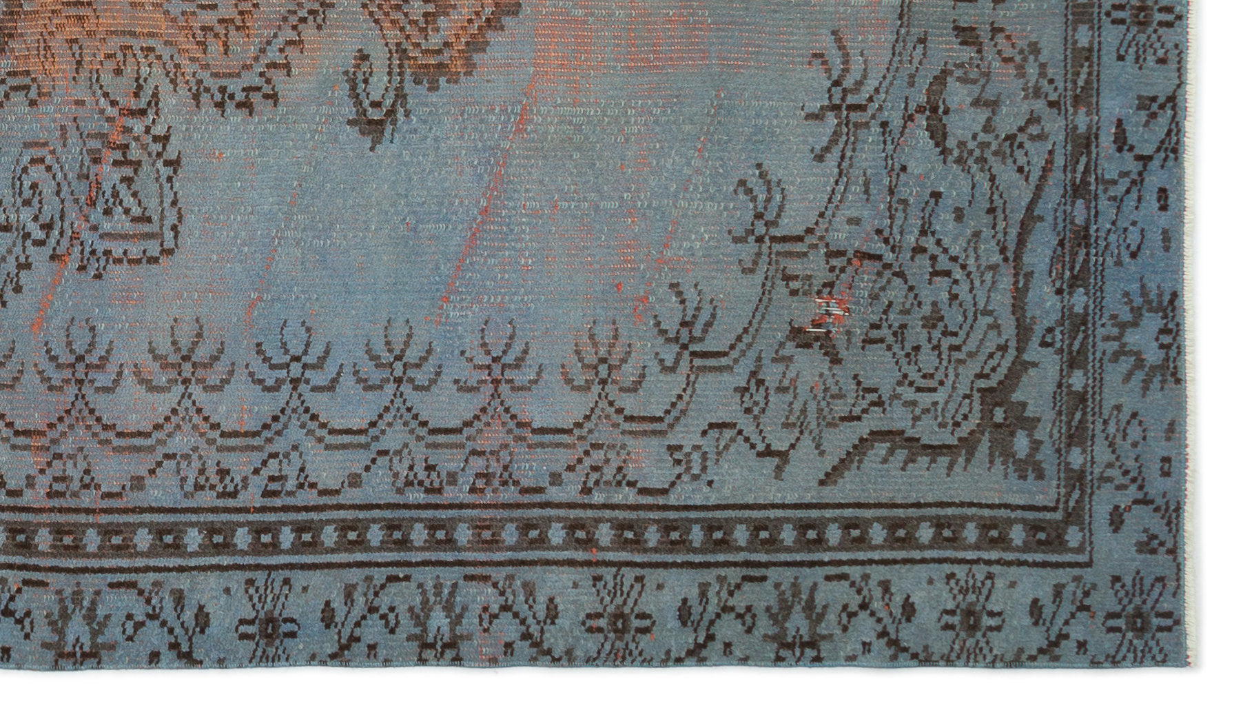 Atina Blue Vintage Wool Handmade Area Rug 4'9" x 8'4"