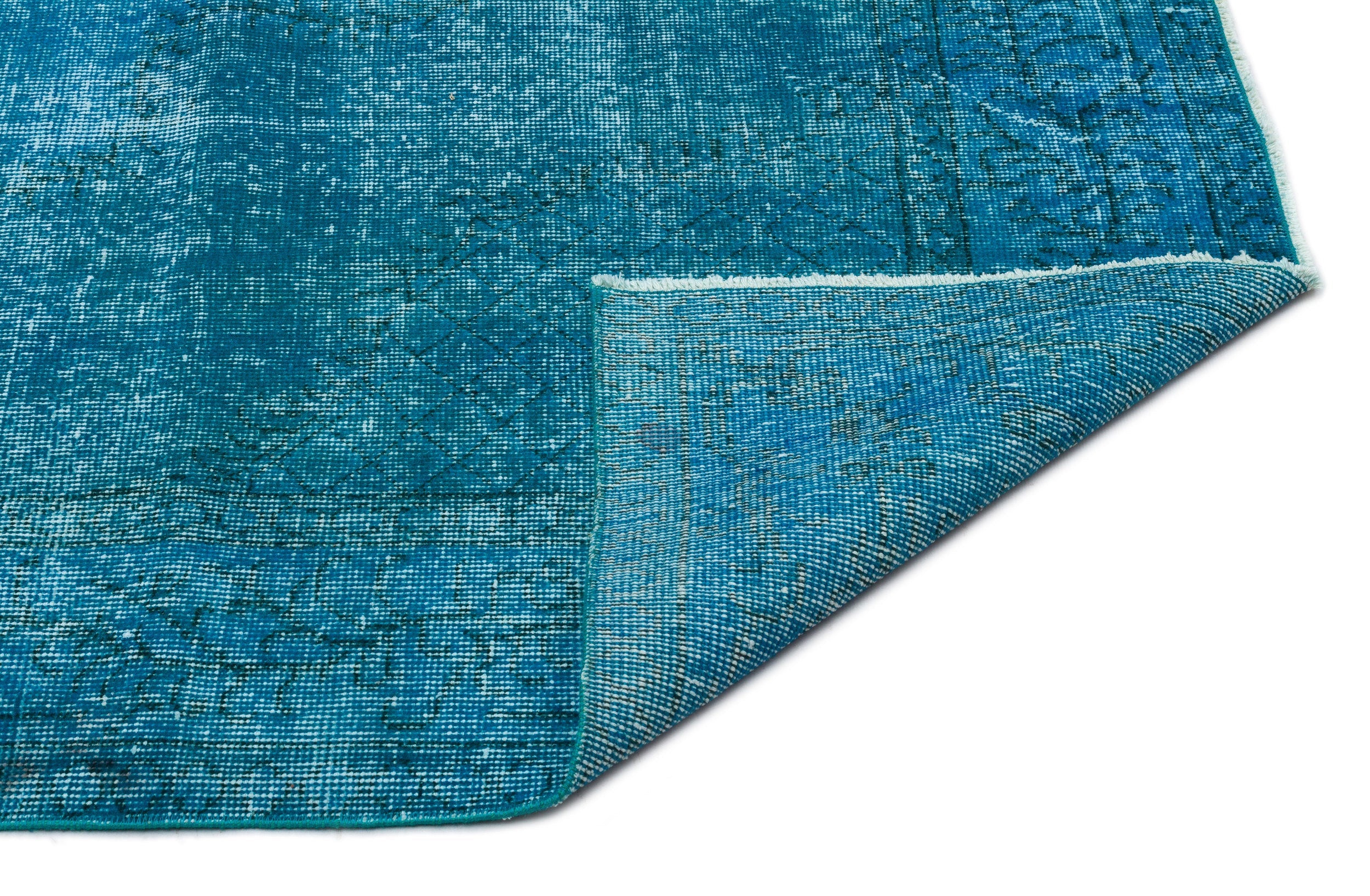 Atina Turquoise Vintage Wool Handmade Area Rug 6'8" x 10'0"