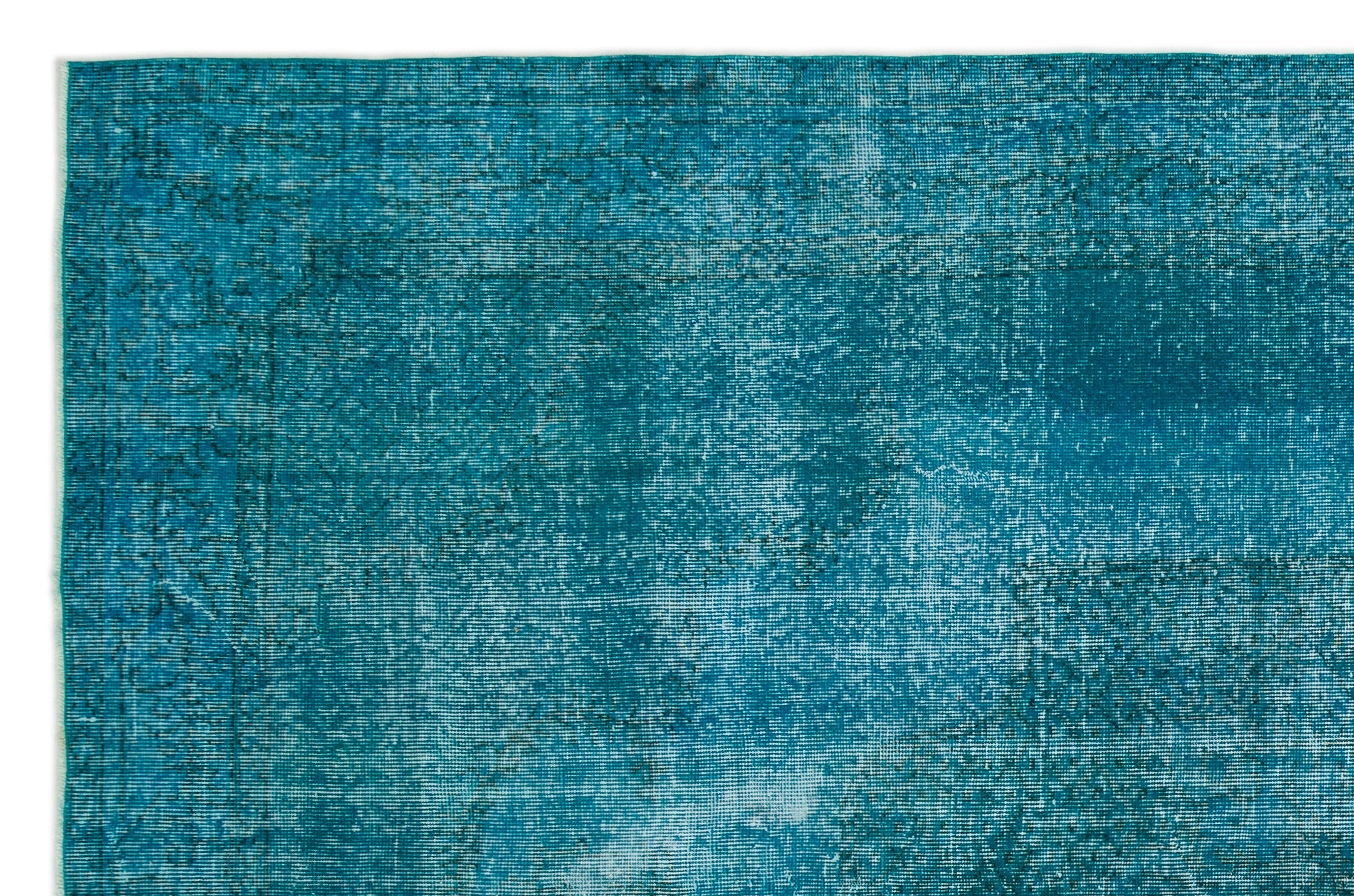 Atina Turquoise Vintage Wool Handmade Area Rug 6'8" x 10'0"