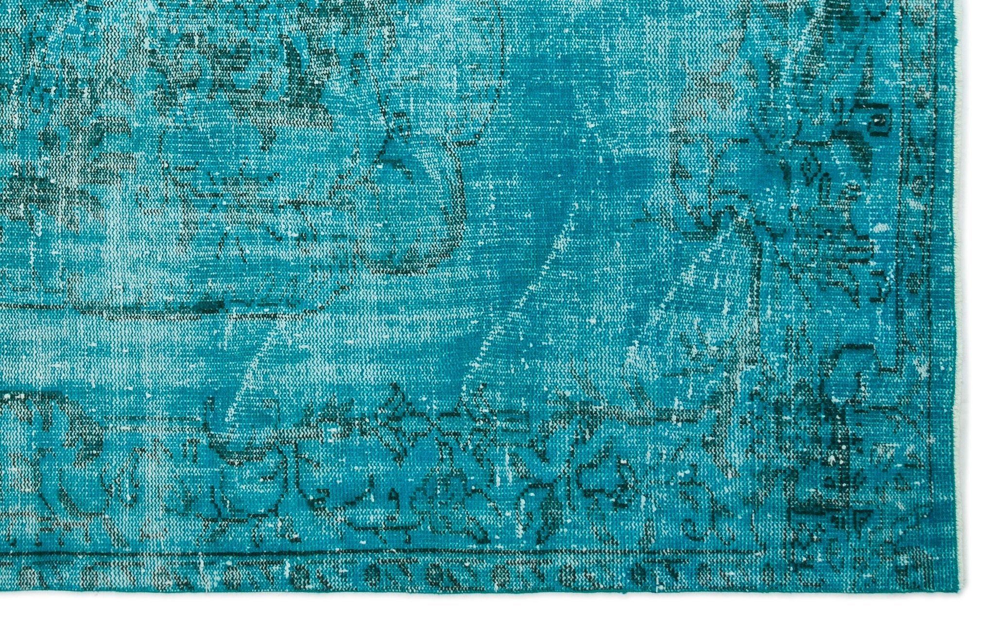 Atina Turquoise Vintage Wool Handmade Area Rug 5'7" x 10'2"