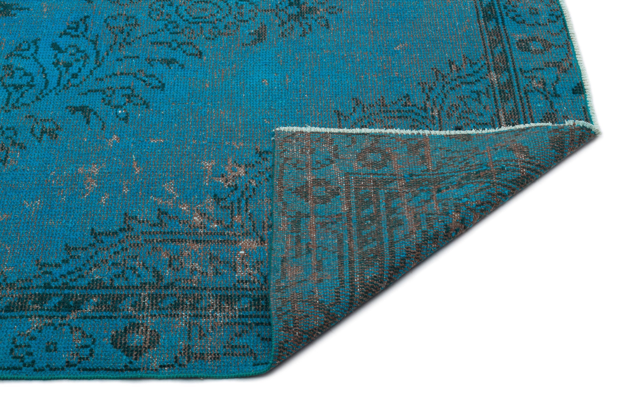 Atina Turquoise Vintage Wool Handmade Area Rug 5'4" x 9'1"