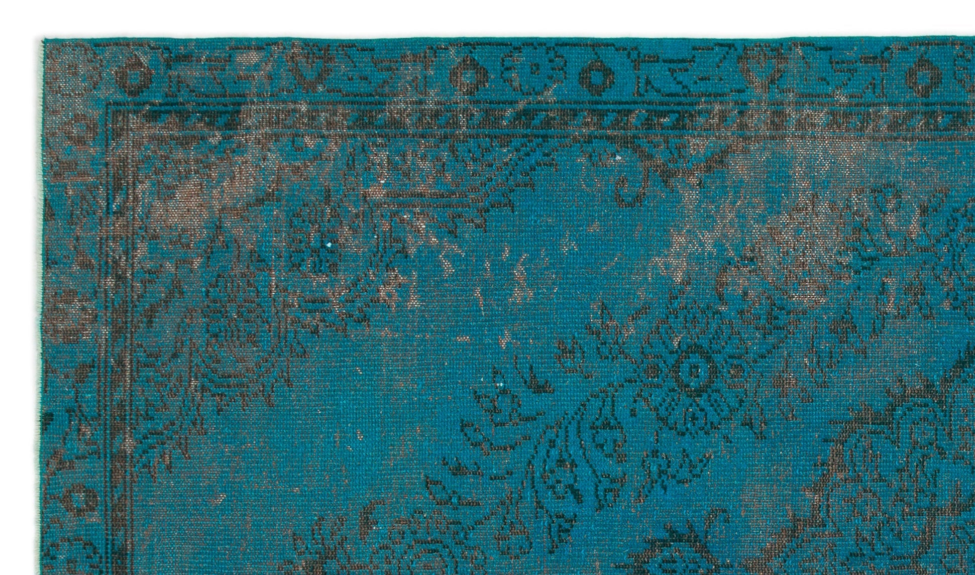 Atina Turquoise Vintage Wool Handmade Area Rug 5'4" x 9'1"