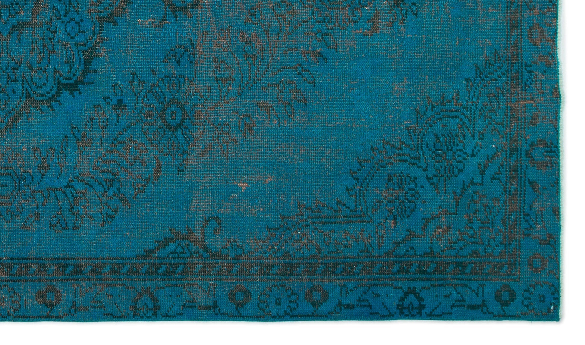 Atina Turquoise Vintage Wool Handmade Area Rug 5'4" x 9'1"