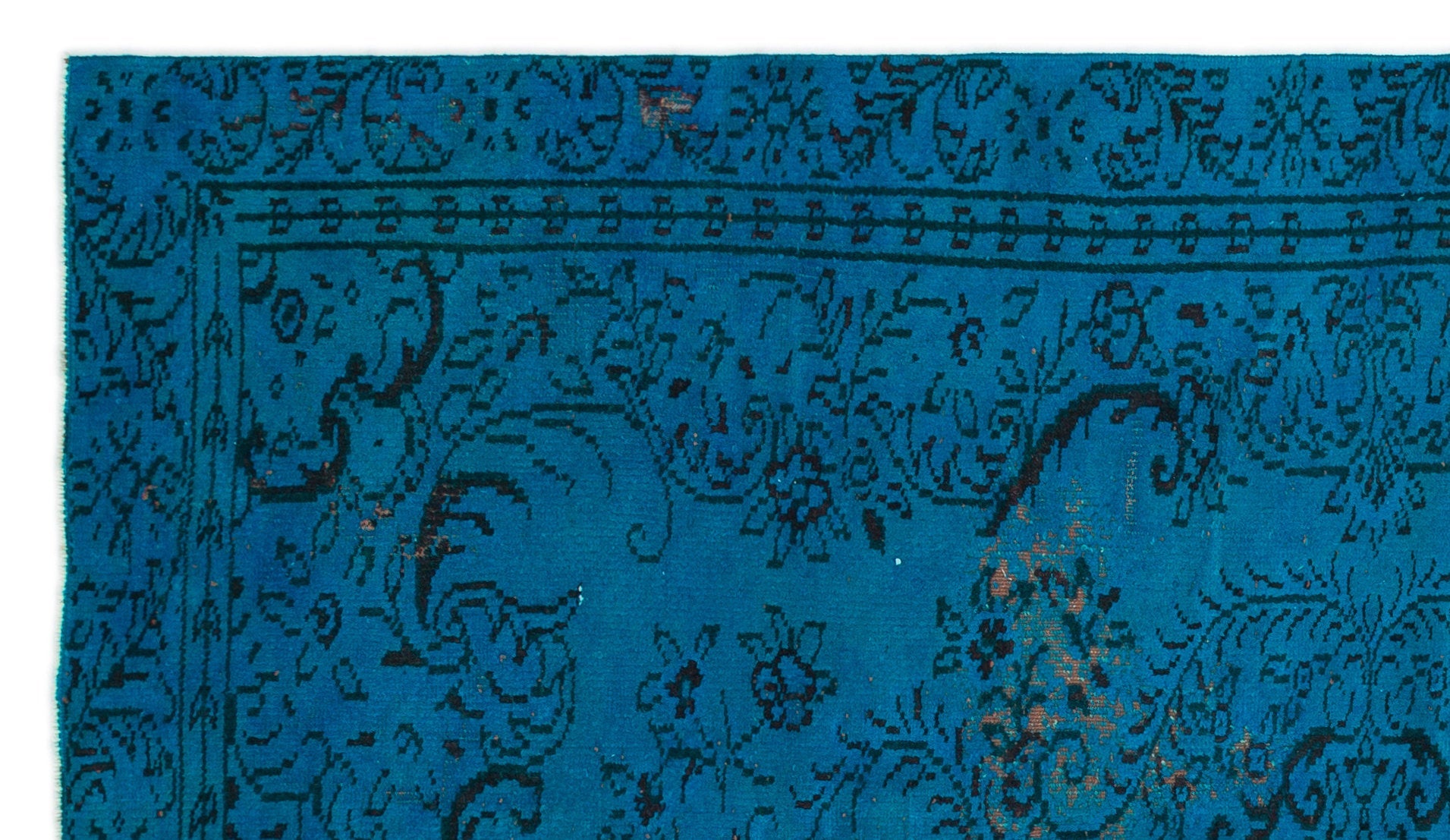 Atina Turquoise Vintage Wool Handmade Area Rug 5'1" x 8'10"