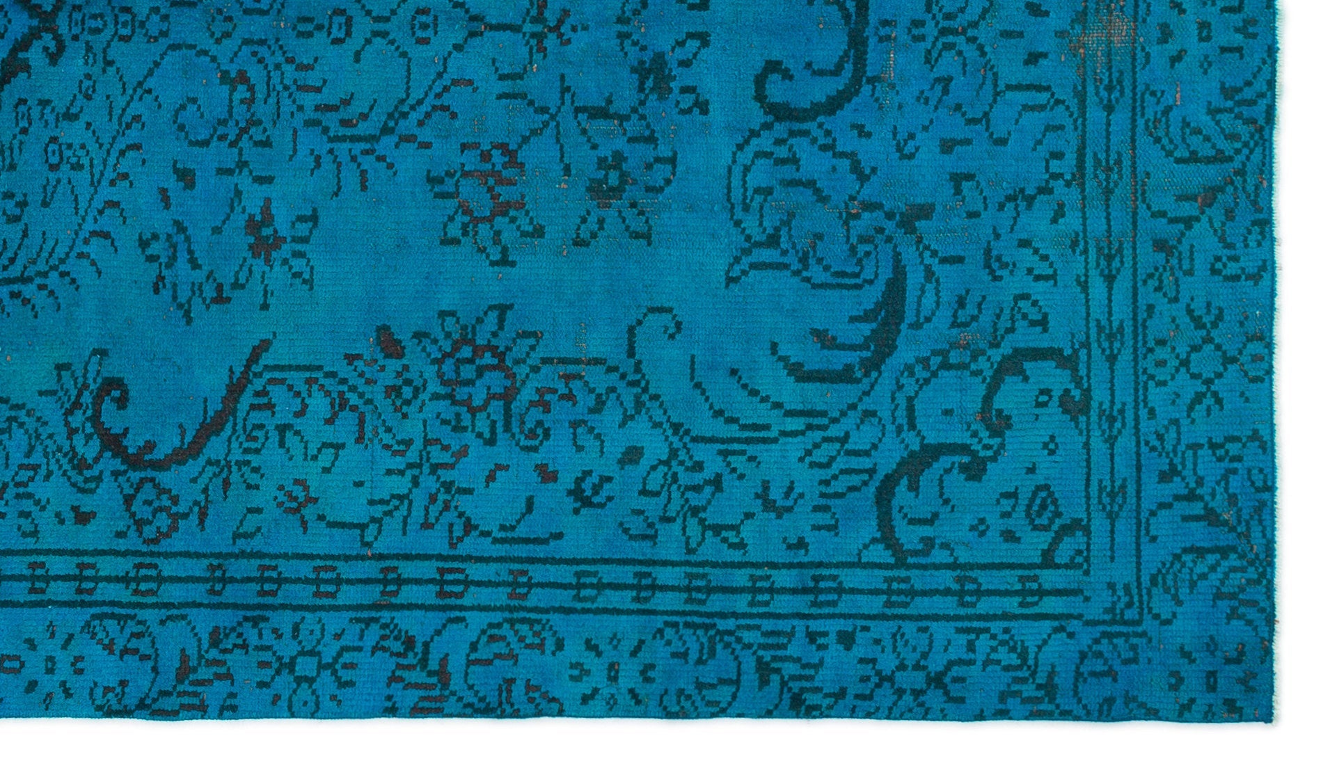 Atina Turquoise Vintage Wool Handmade Area Rug 5'1" x 8'10"