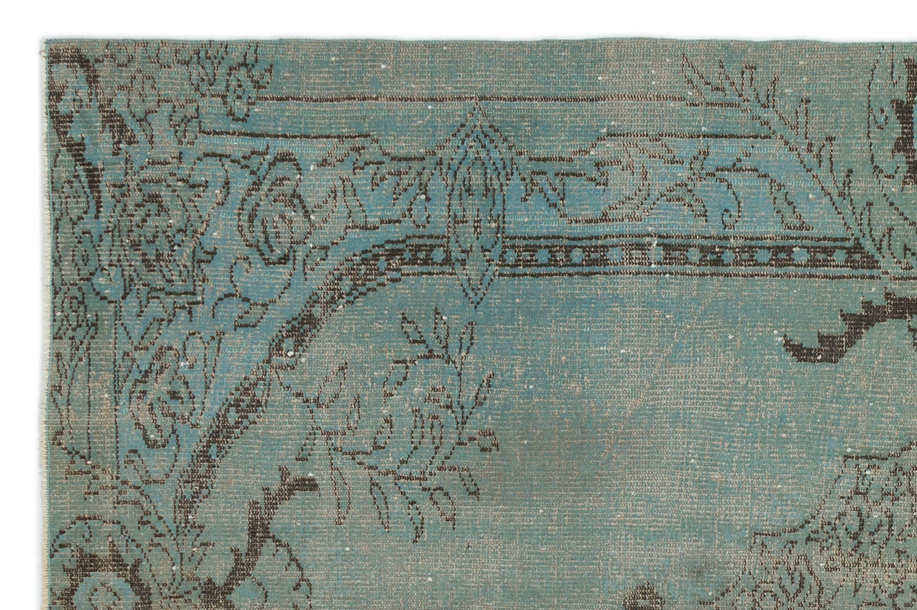 Atina Green Vintage Wool Handmade Area Rug 5'8" x 8'8"