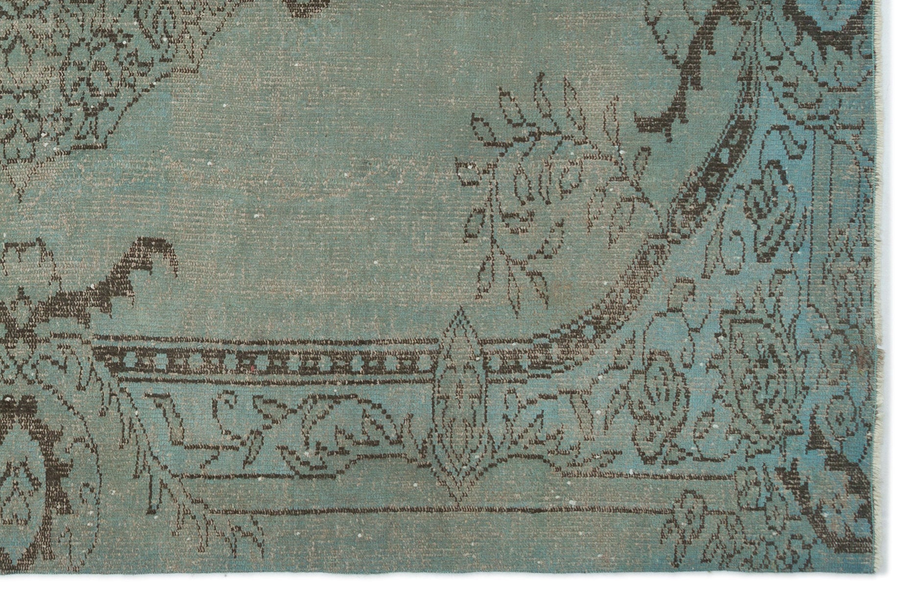 Atina Green Vintage Wool Handmade Area Rug 5'8" x 8'8"