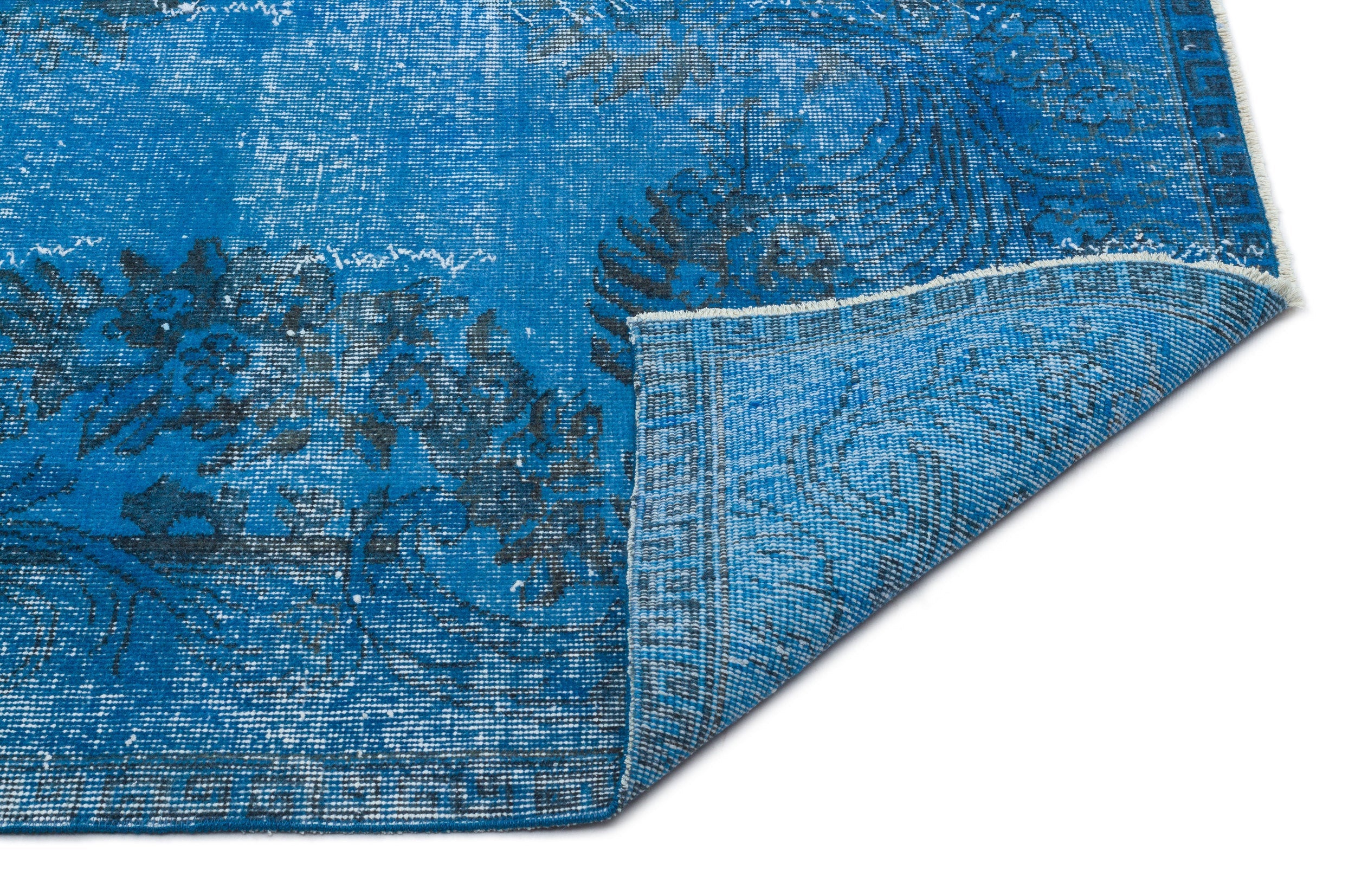 Atina Blue Vintage Wool Handmade Area Rug 5'9" x 7'9"