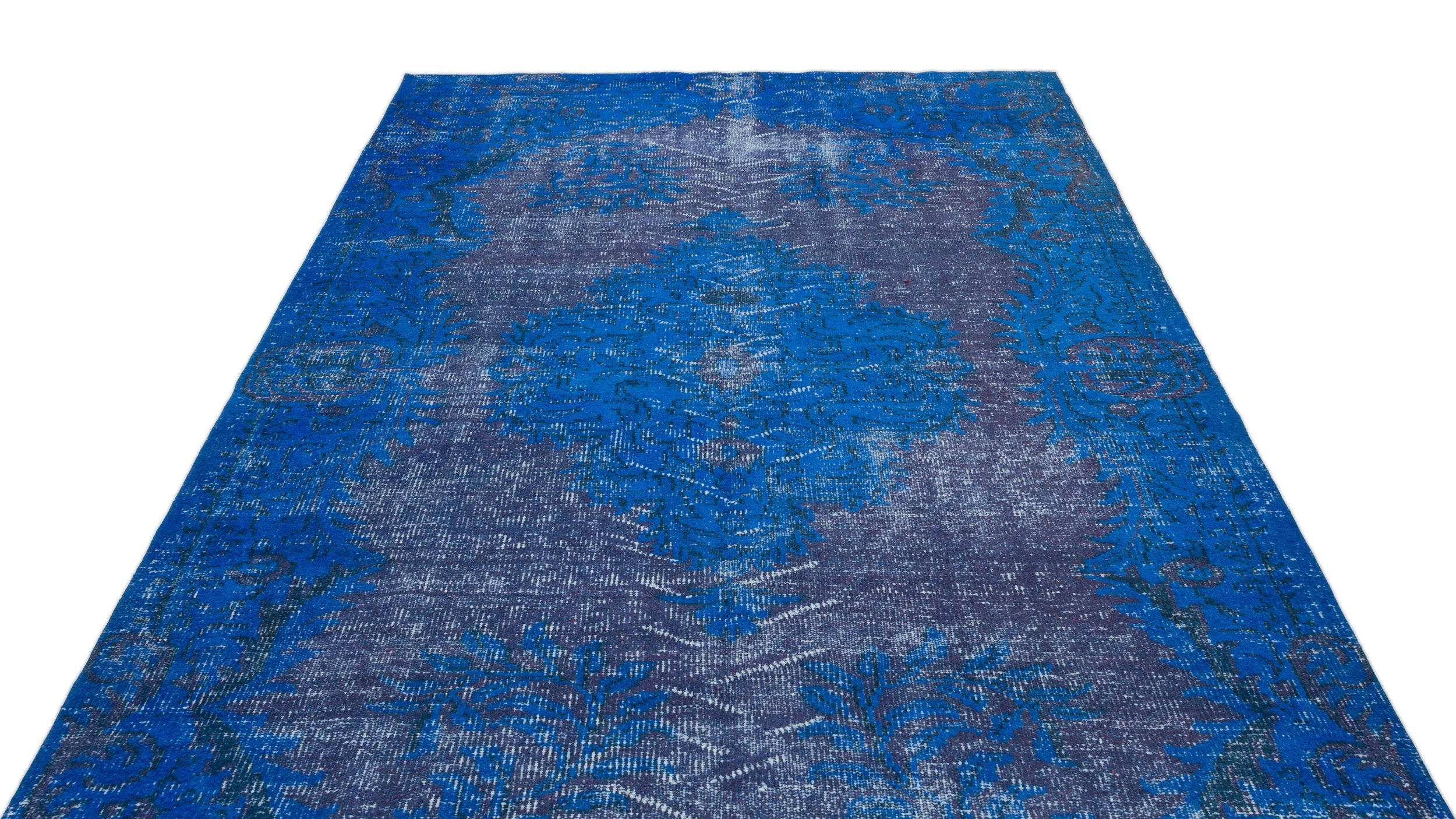 Atina Blue Vintage Wool Handmade Area Rug 5'9" x 9'3"