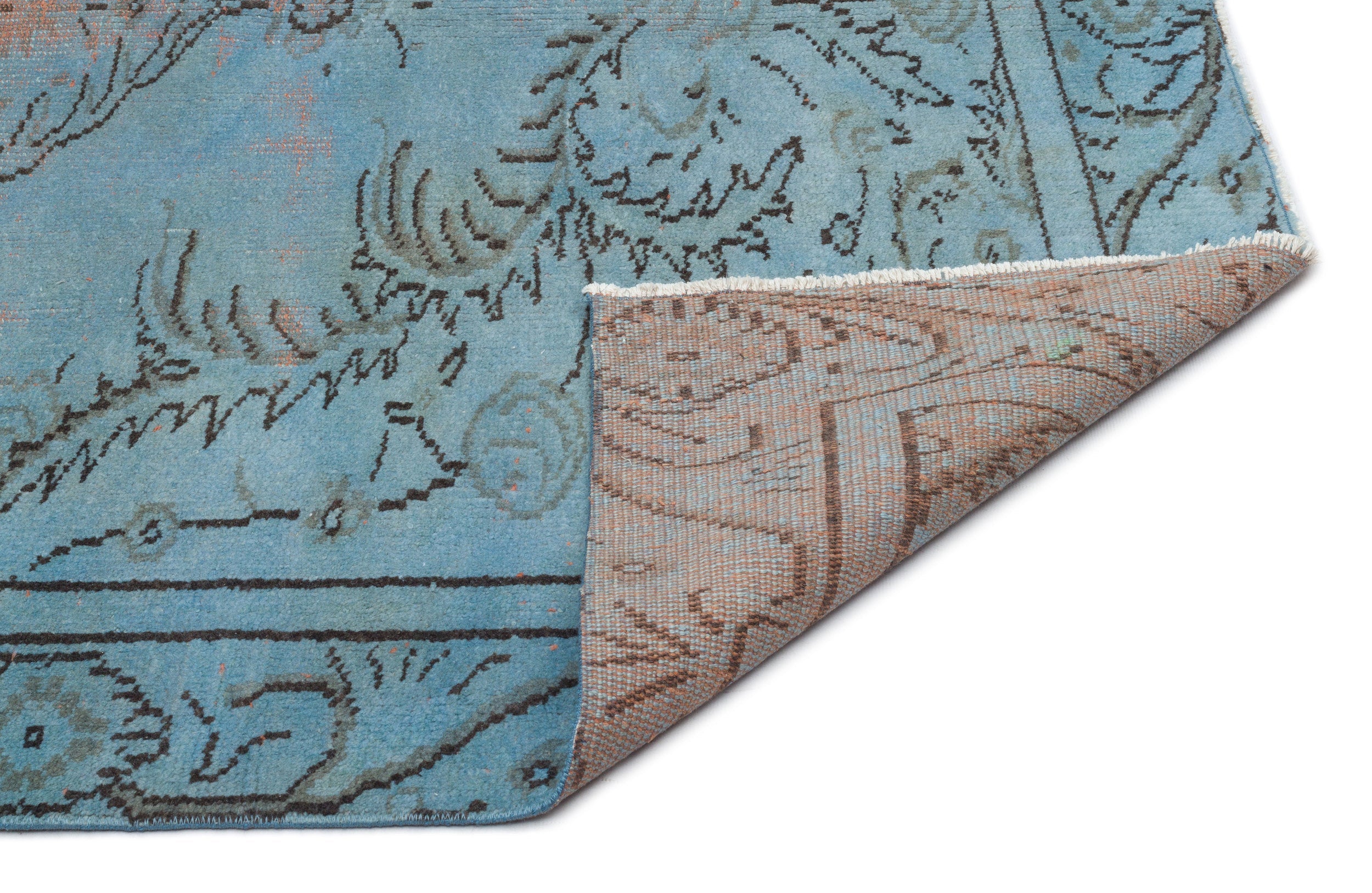 Atina Blue Vintage Wool Handmade Area Rug 5'4" x 9'8"