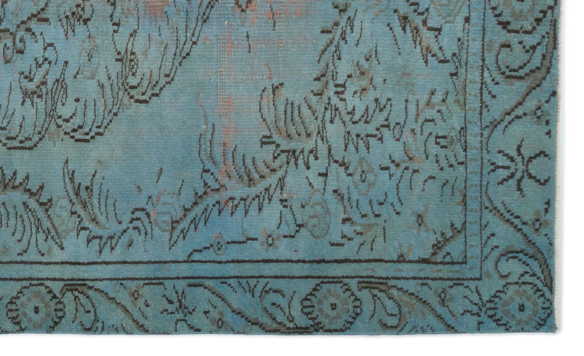 Atina Blue Vintage Wool Handmade Area Rug 5'4" x 9'8"