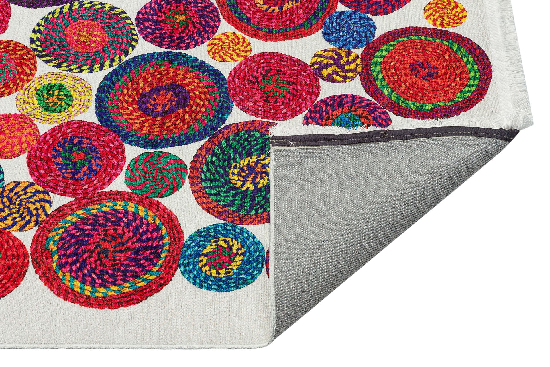 Washable Area Rug - Larvik White Geometric Washable Non Slip Flatweave Carpet