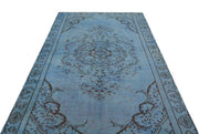 Atina Blue Vintage Wool Handmade Area Rug 5'3" x 8'7"