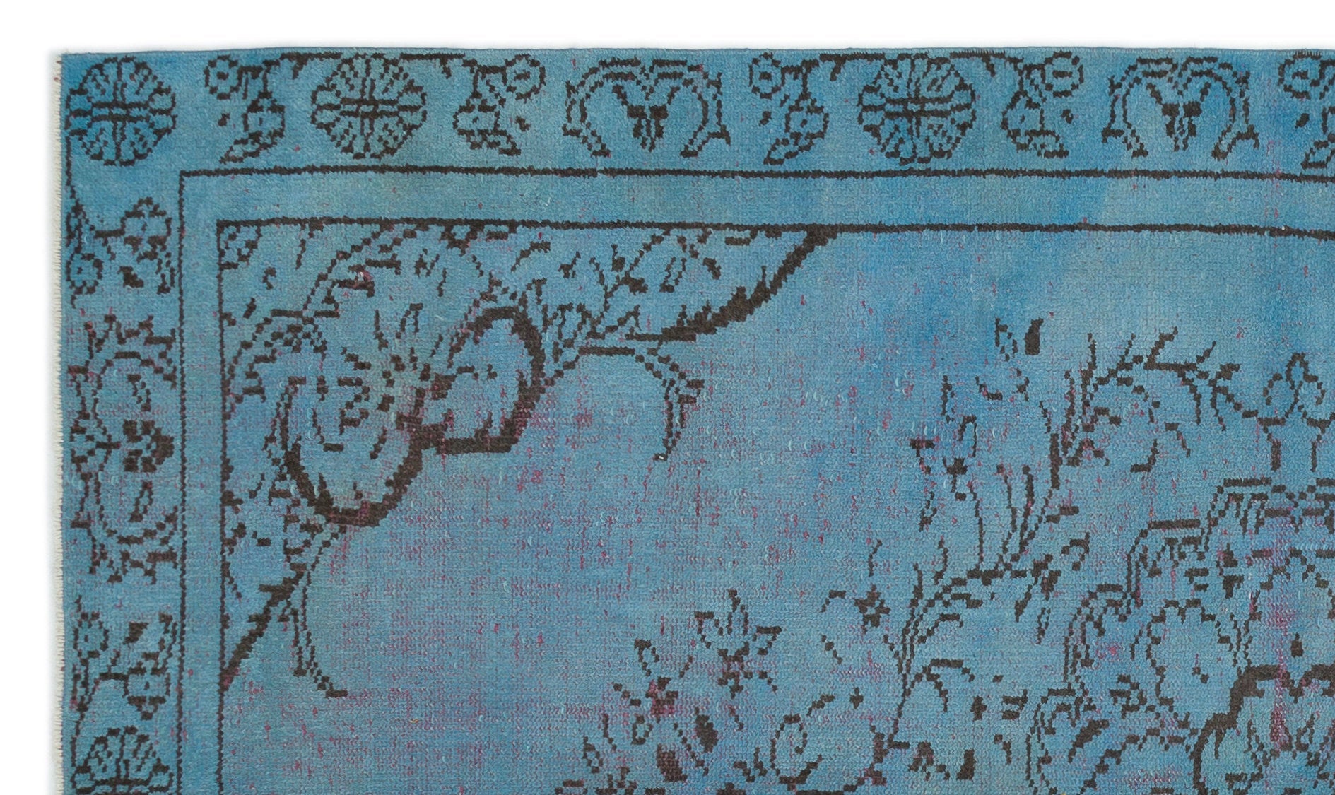 Atina Blue Vintage Wool Handmade Area Rug 5'3" x 8'7"