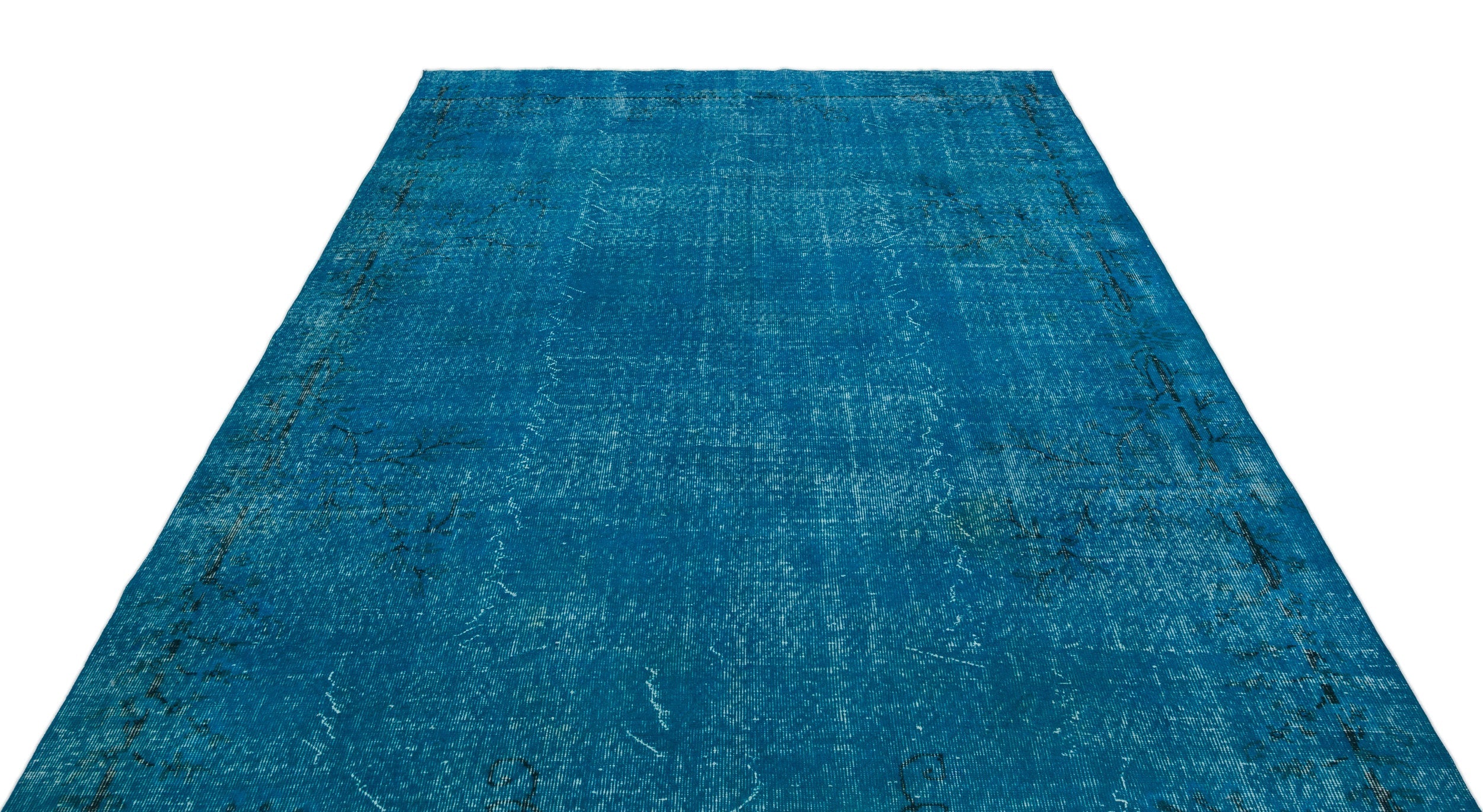 Atina Turquoise Vintage Wool Handmade Area Rug 6'8" x 9'11"