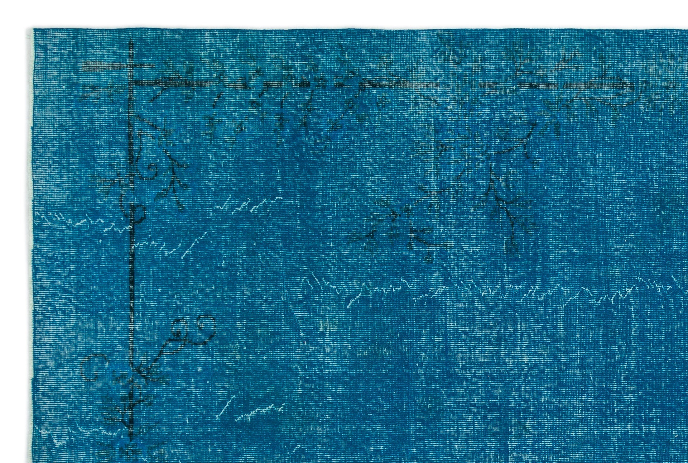 Atina Turquoise Vintage Wool Handmade Area Rug 6'8" x 9'11"