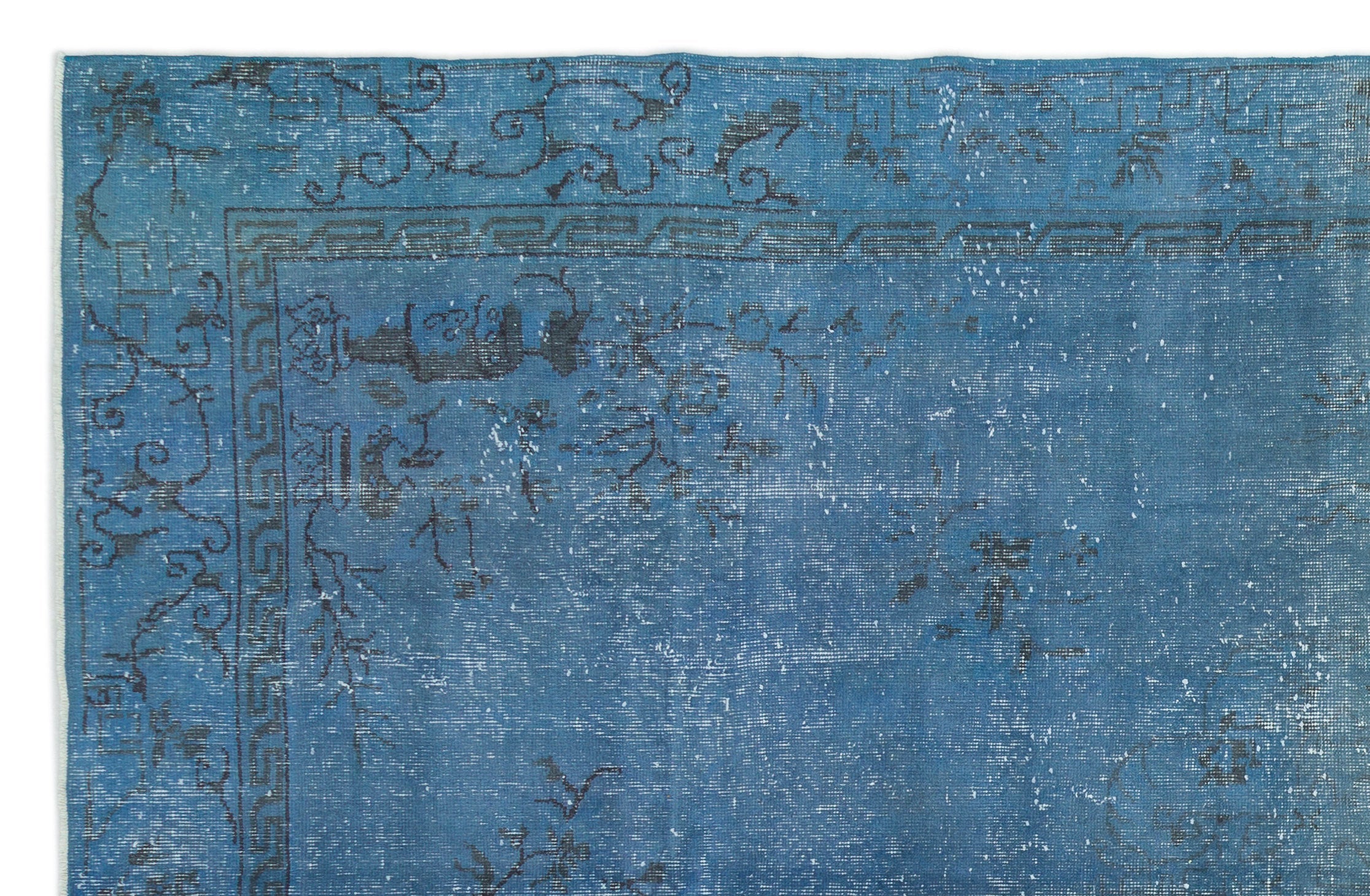 Atina Blue Vintage Wool Handmade Area Rug 6'6" x 10'1"