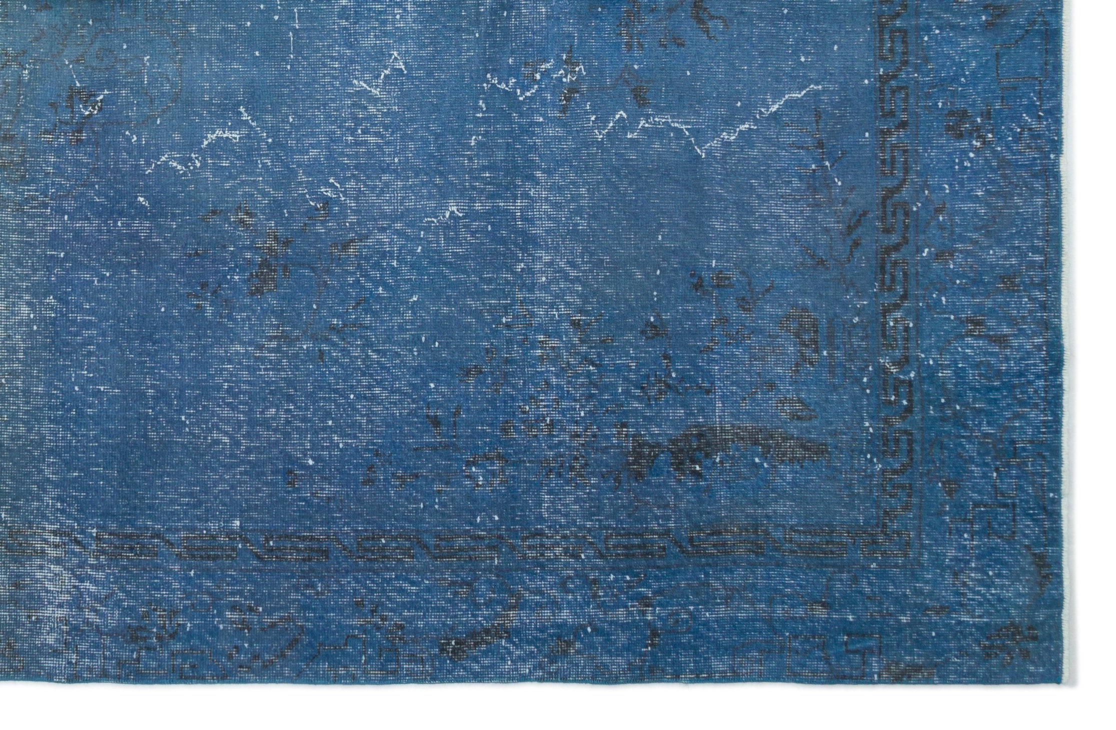 Atina Blue Vintage Wool Handmade Area Rug 6'6" x 10'1"