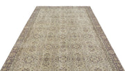Atina Beige Vintage Wool Handmade Area Rug 6'3" x 9'9"