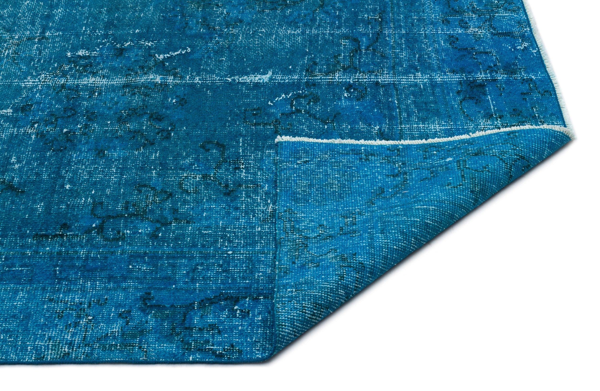 Atina Turquoise Vintage Wool Handmade Area Rug 5'9" x 9'7"