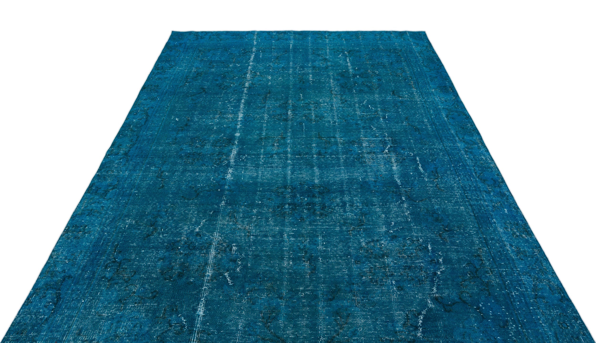 Atina Turquoise Vintage Wool Handmade Area Rug 5'9" x 9'7"