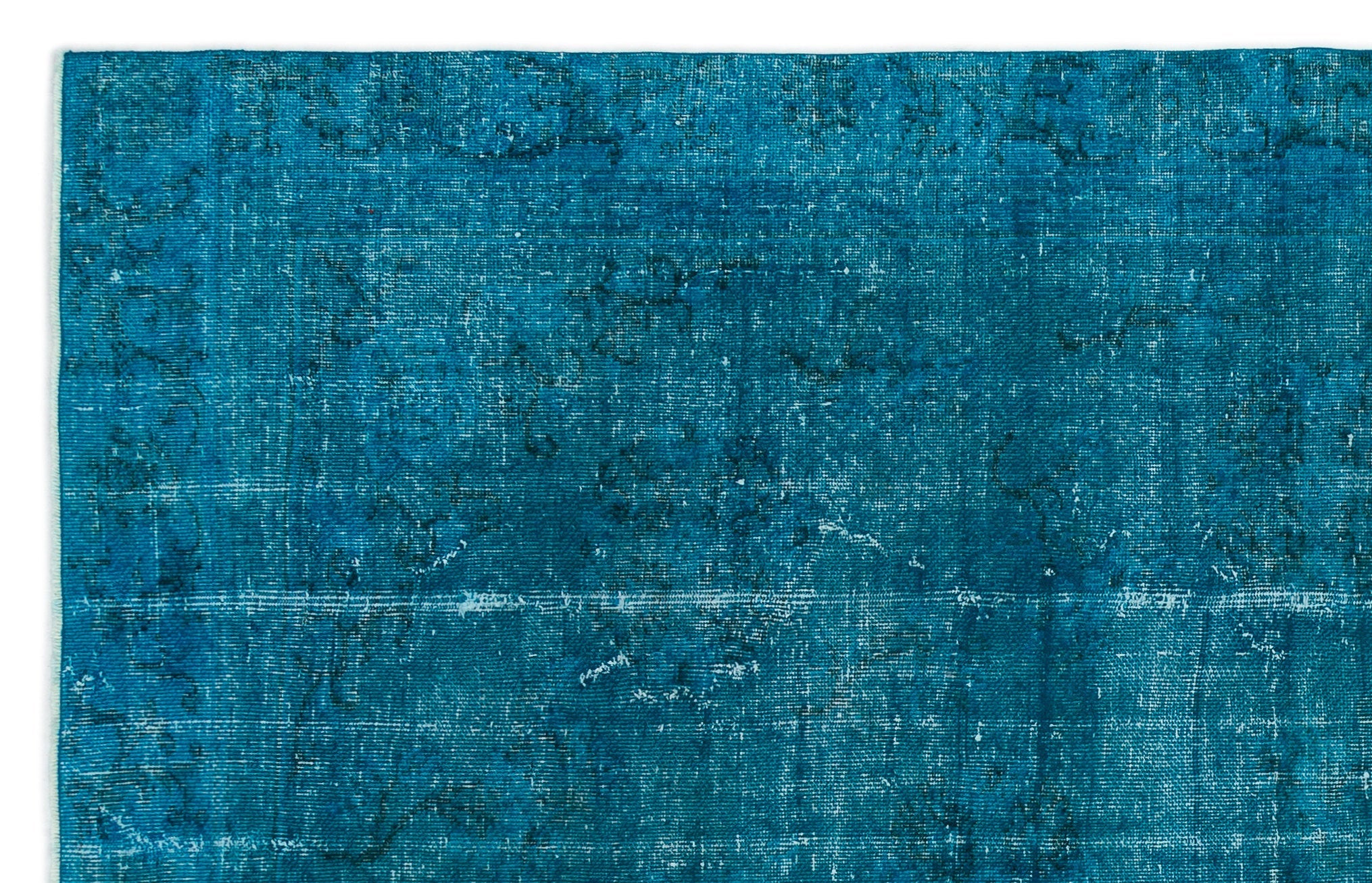 Atina Turquoise Vintage Wool Handmade Area Rug 5'9" x 9'7"