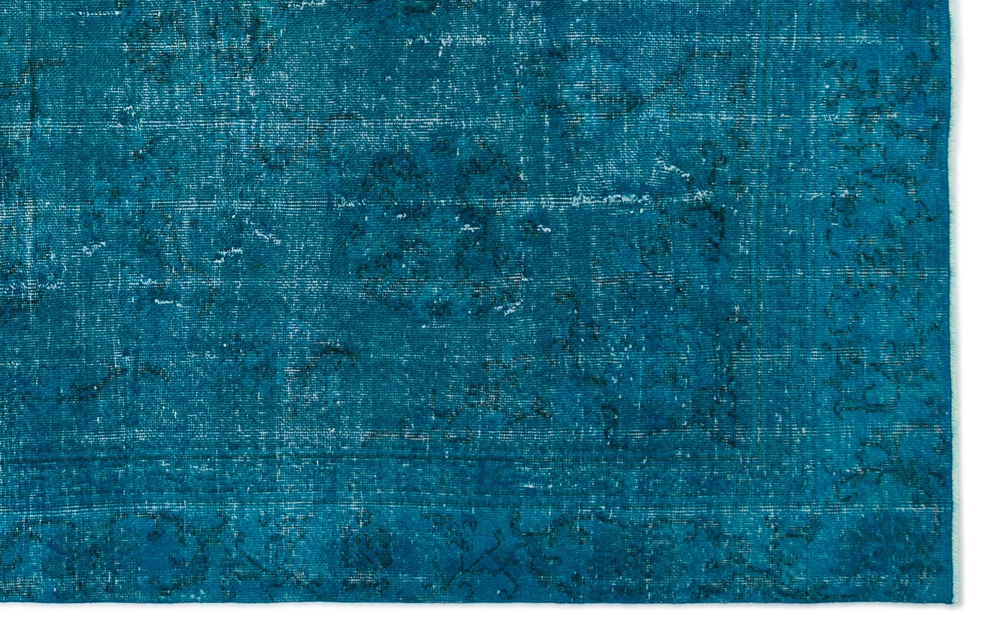 Atina Turquoise Vintage Wool Handmade Area Rug 5'9" x 9'7"
