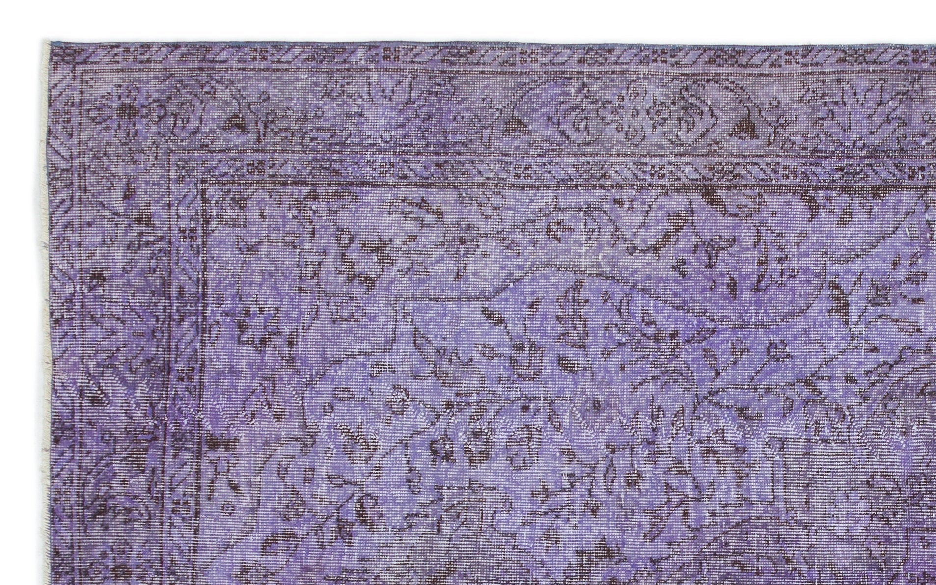 Atina Purple Vintage Wool Handmade Area Rug 5'5" x 8'9"