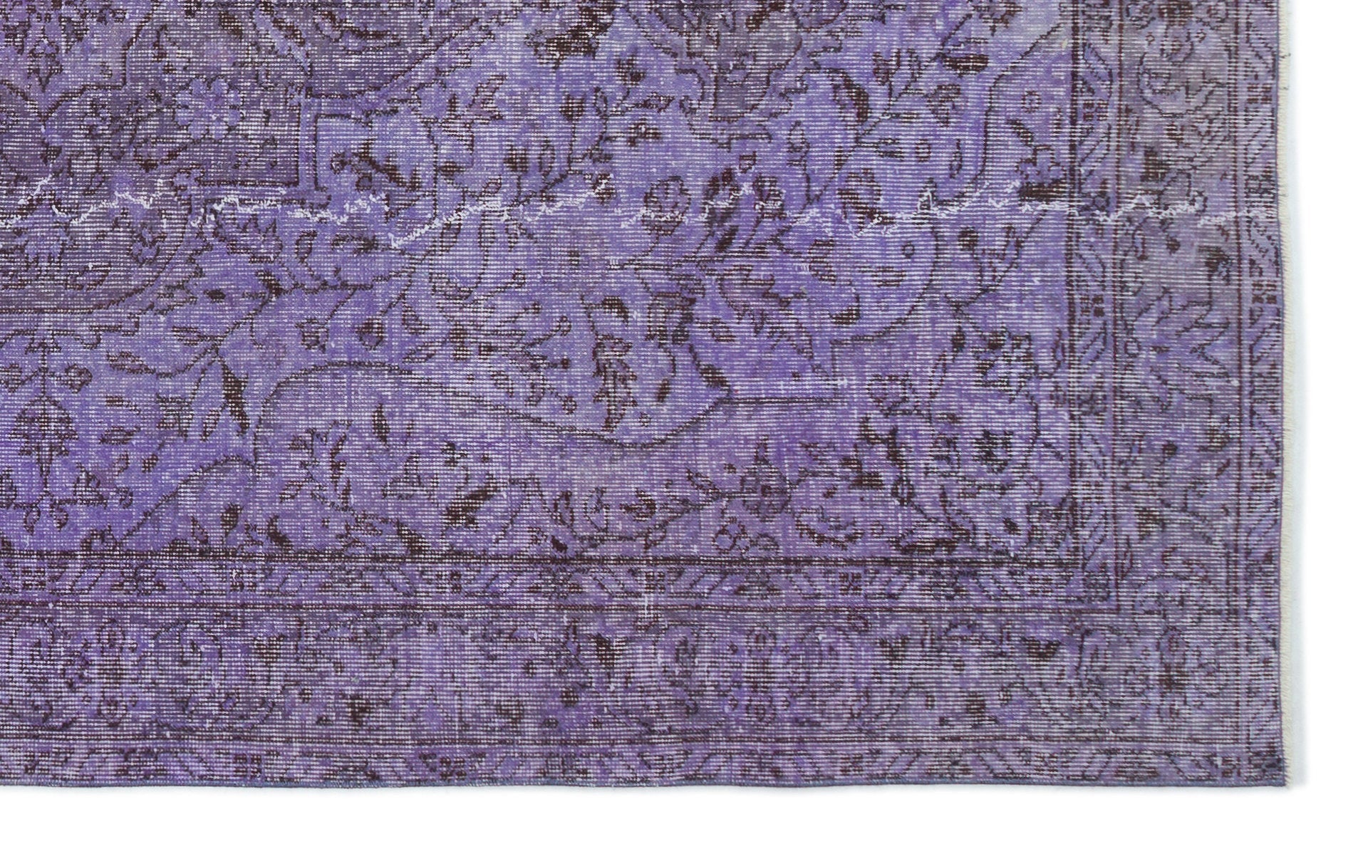 Atina Purple Vintage Wool Handmade Area Rug 5'5" x 8'9"