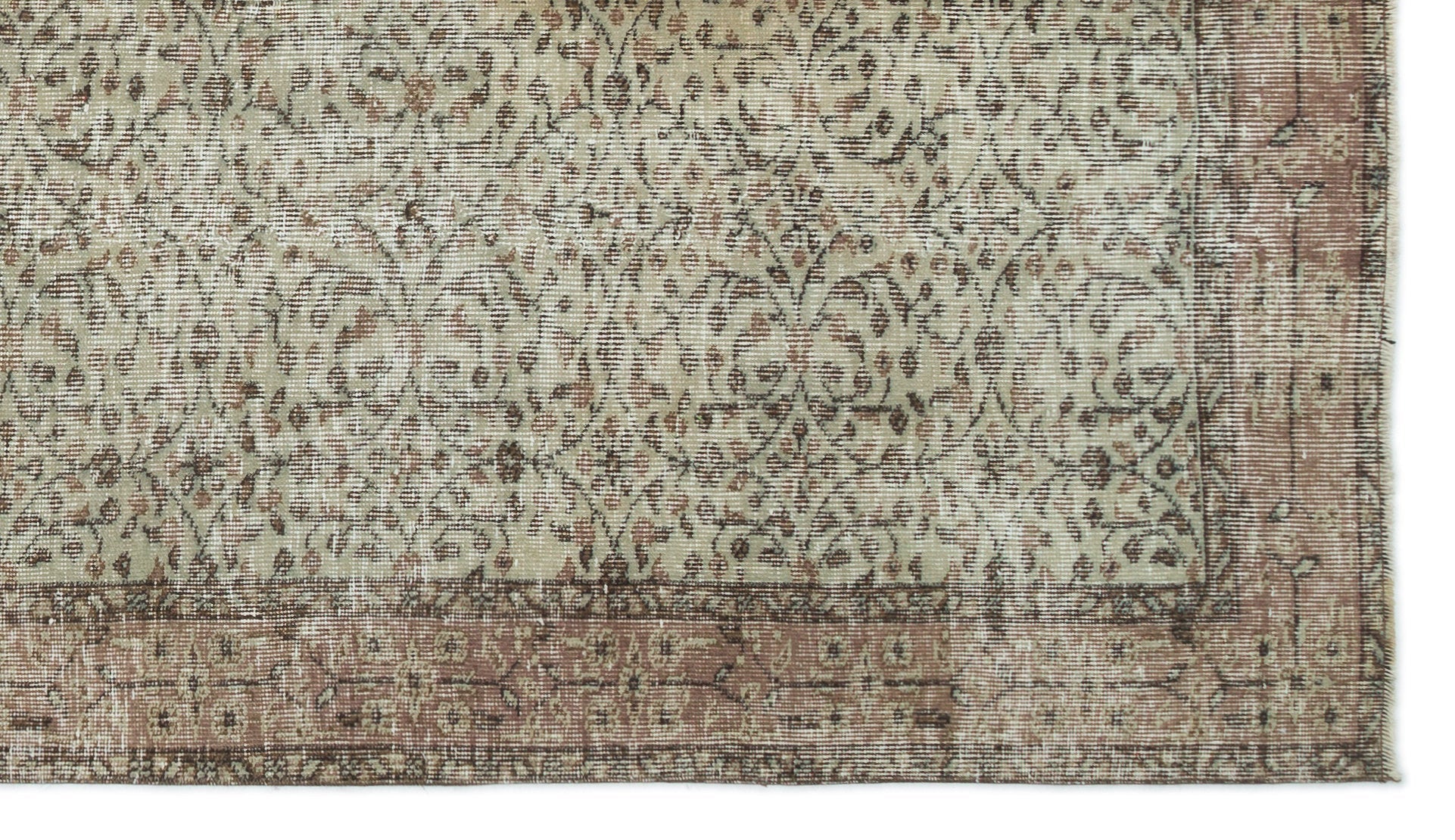 Atina Brown Vintage Wool Handmade Area Rug 5'1" x 8'8"