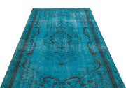 Atina Turquoise Vintage Wool Handmade Area Rug 4'10" x 8'2"