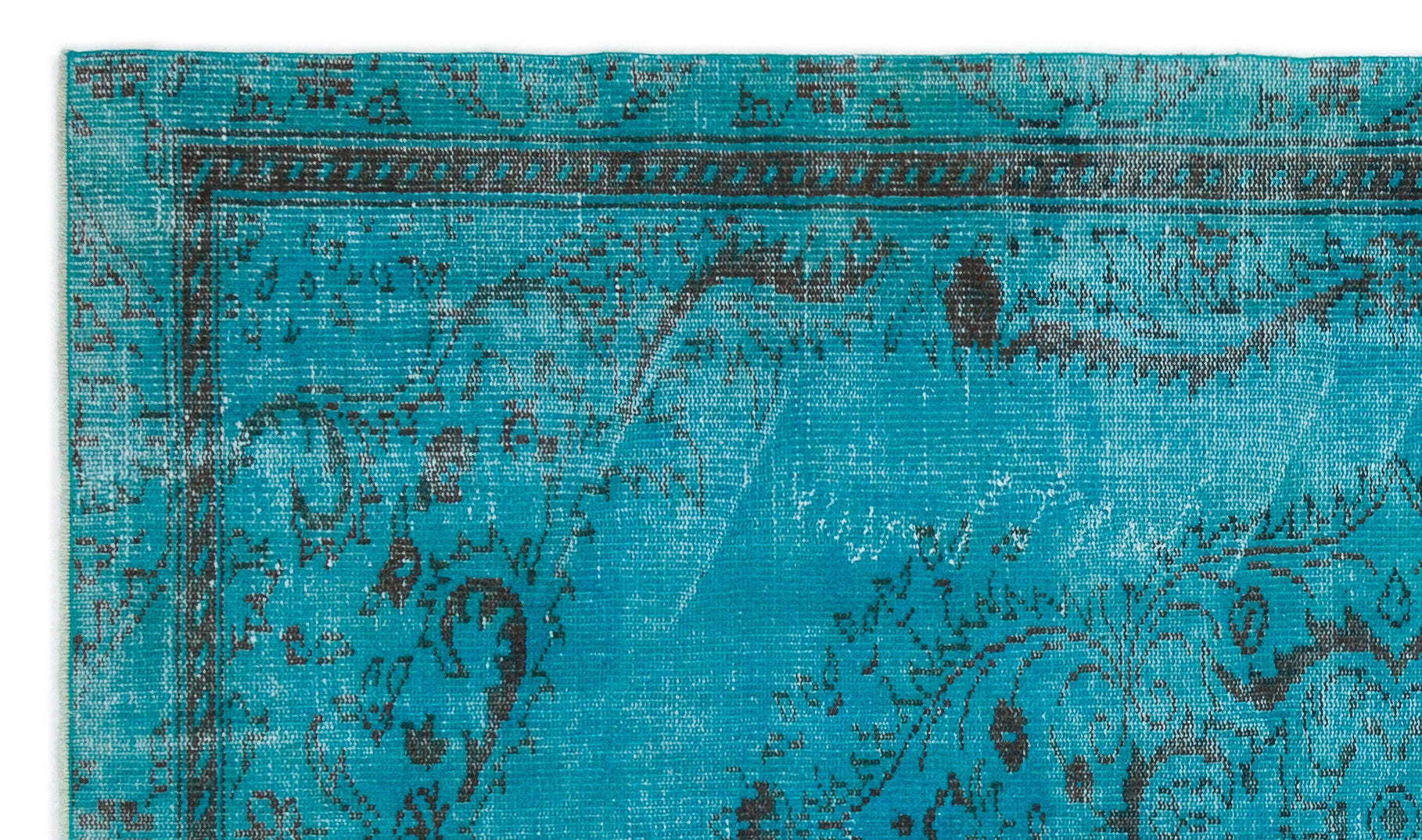 Atina Turquoise Vintage Wool Handmade Area Rug 4'10" x 8'2"