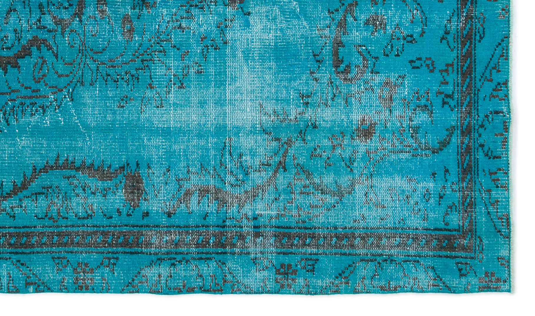 Atina Turquoise Vintage Wool Handmade Area Rug 4'10" x 8'2"