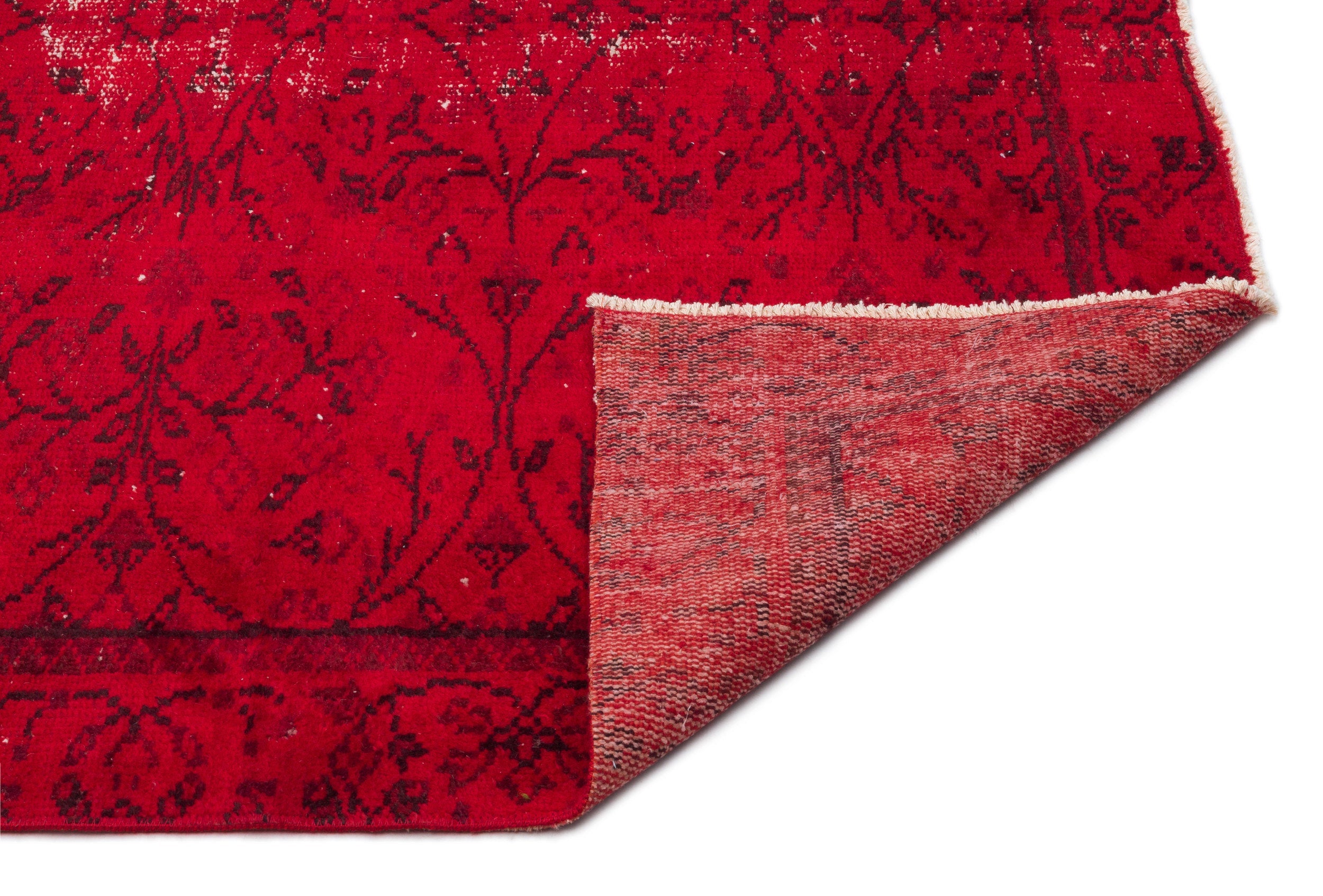 Atina Red Vintage Wool Handmade Area Rug 5'0" x 8'10"
