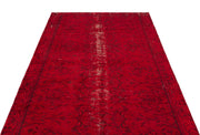 Atina Red Vintage Wool Handmade Area Rug 5'0" x 8'10"