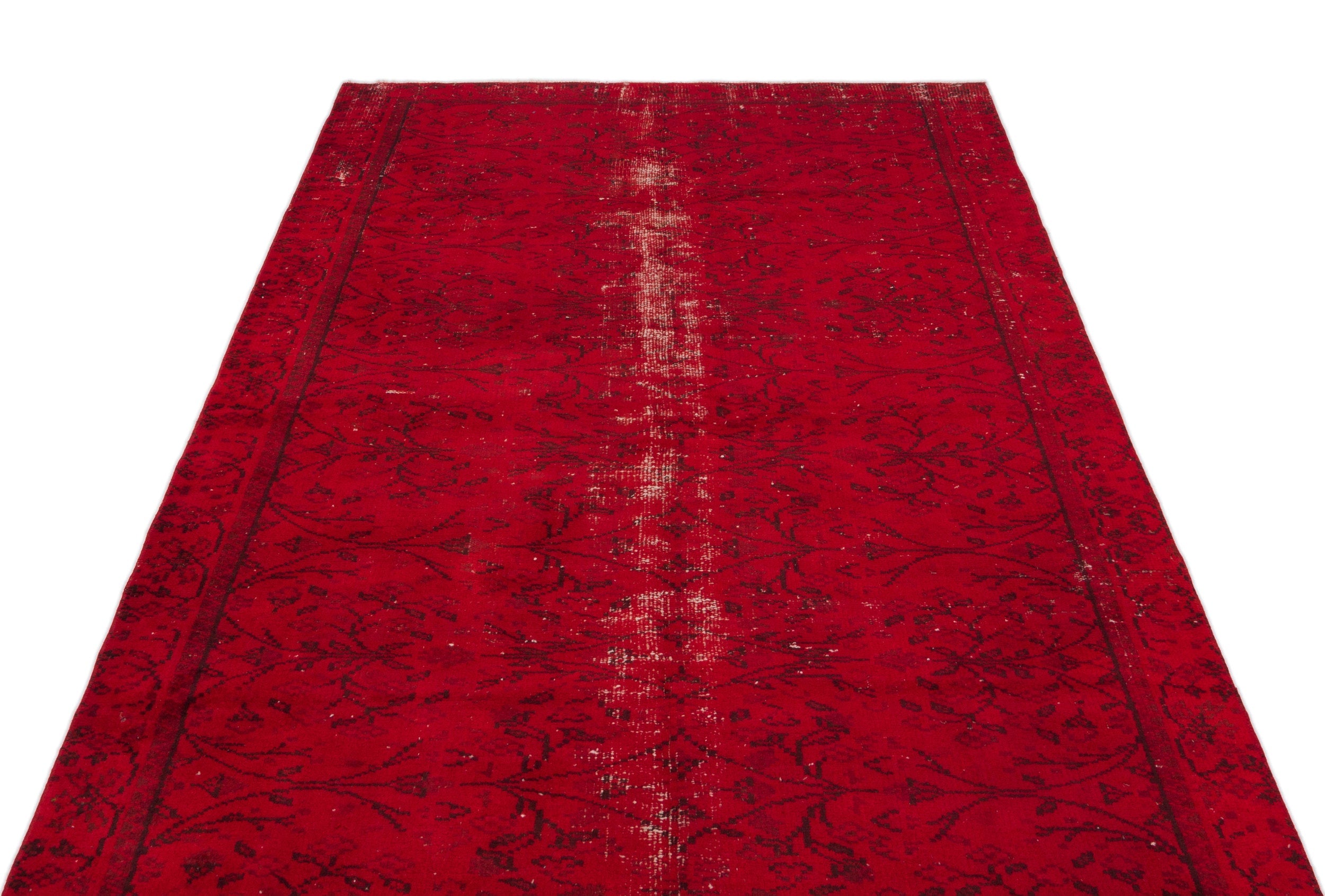 Atina Red Vintage Wool Handmade Area Rug 5'0" x 8'10"