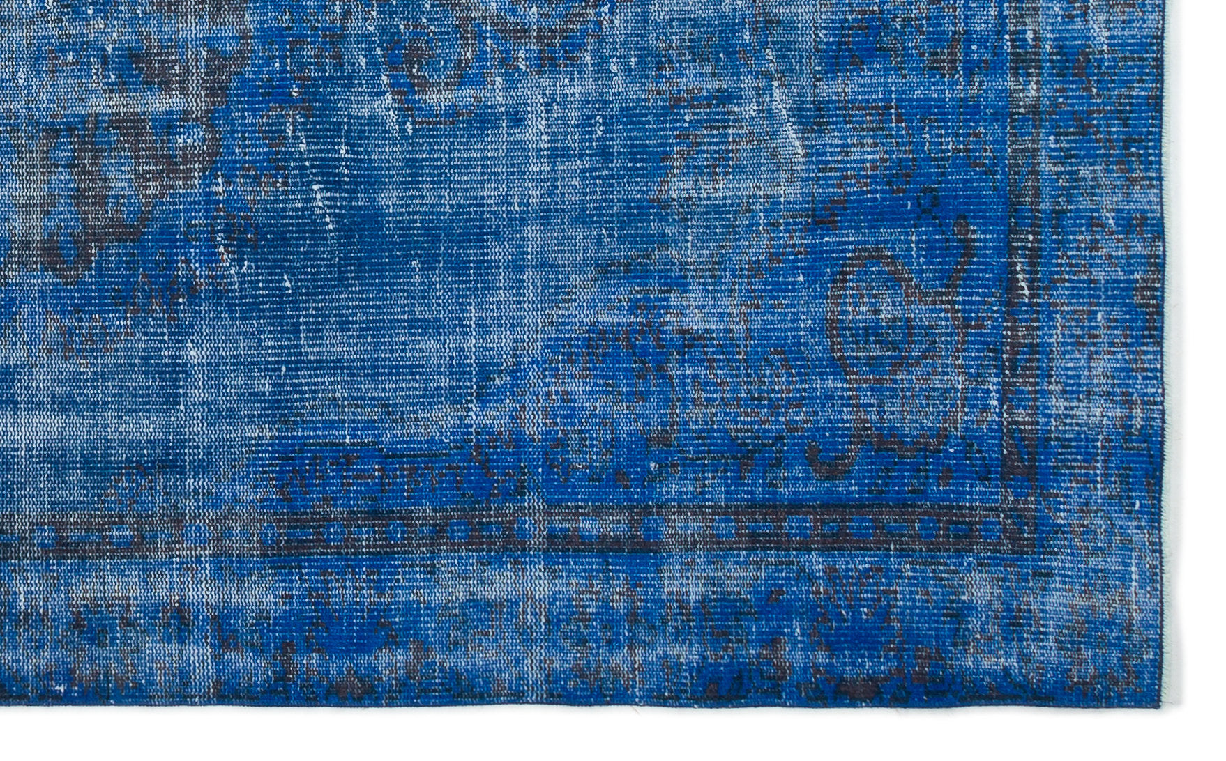 Atina Blue Vintage Wool Handmade Area Rug 4'10" x 7'11"