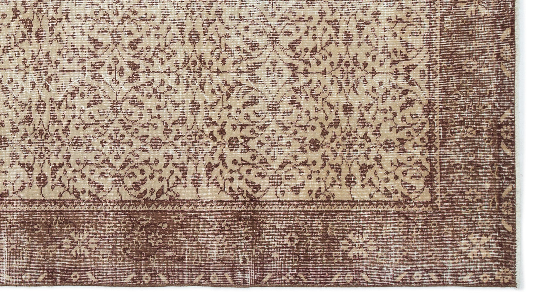 Atina Brown Vintage Wool Handmade Area Rug 4'8" x 8'4"