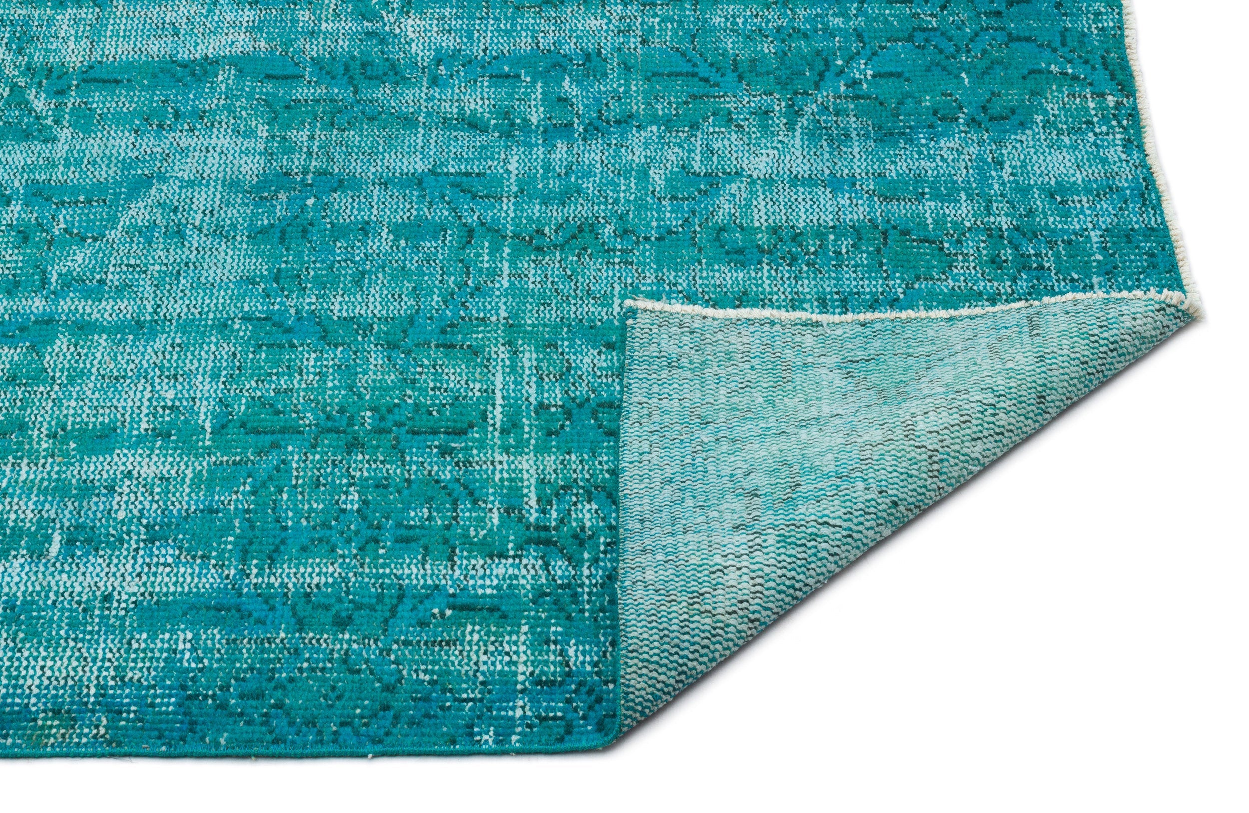 Atina Turquoise Vintage Wool Handmade Area Rug 4'2" x 7'10"
