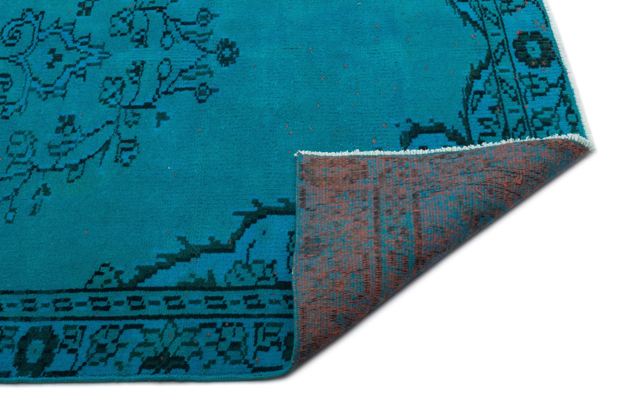 Atina Turquoise Vintage Wool Handmade Area Rug 4'5" x 7'4"