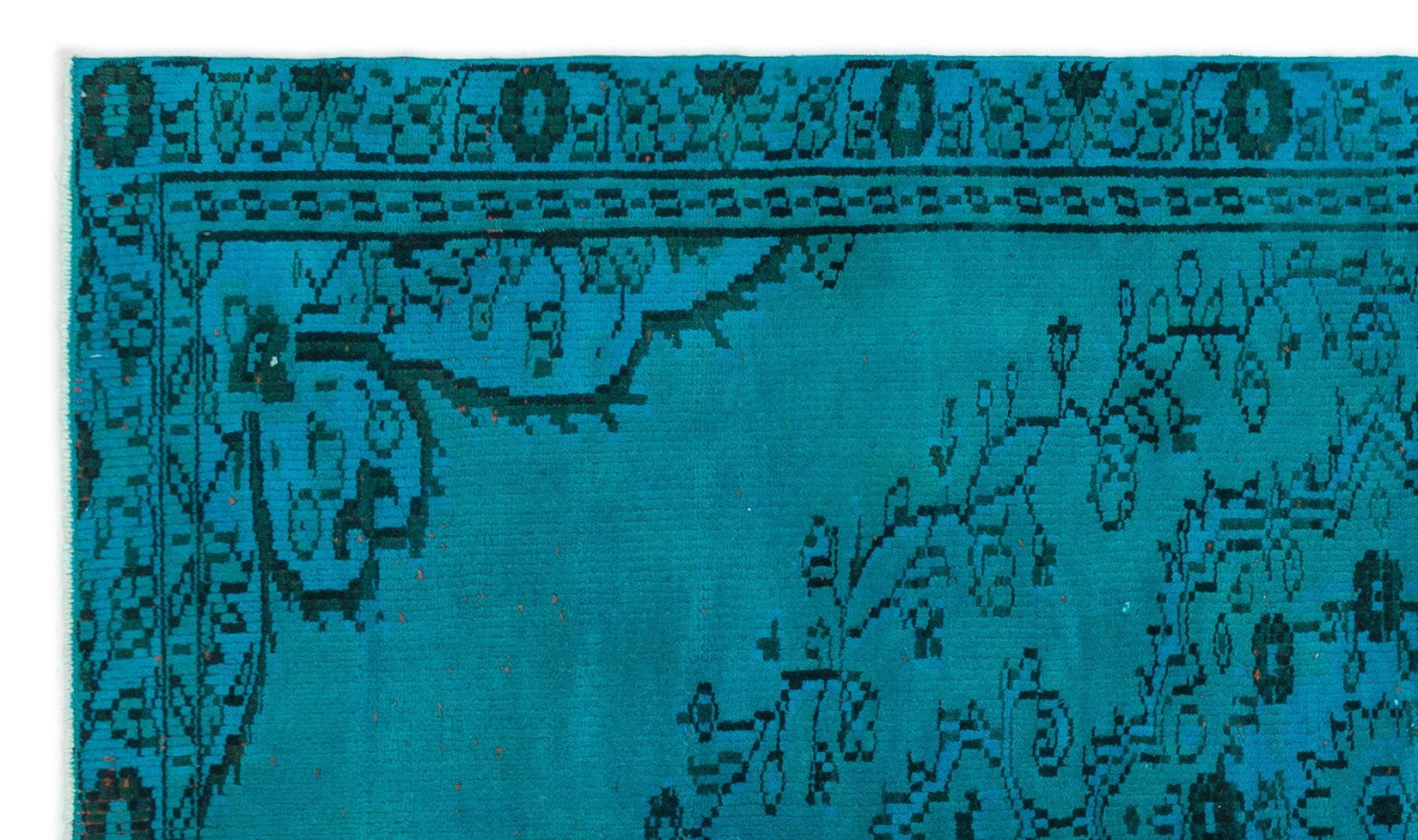 Atina Turquoise Vintage Wool Handmade Area Rug 4'5" x 7'4"