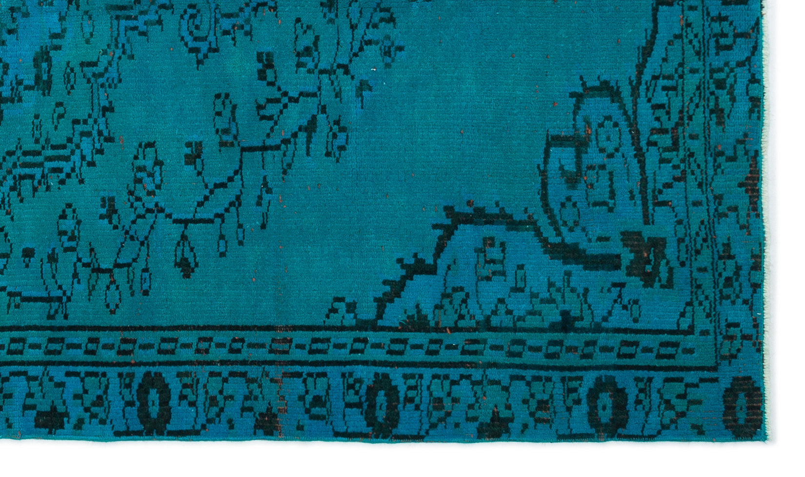 Atina Turquoise Vintage Wool Handmade Area Rug 4'5" x 7'4"