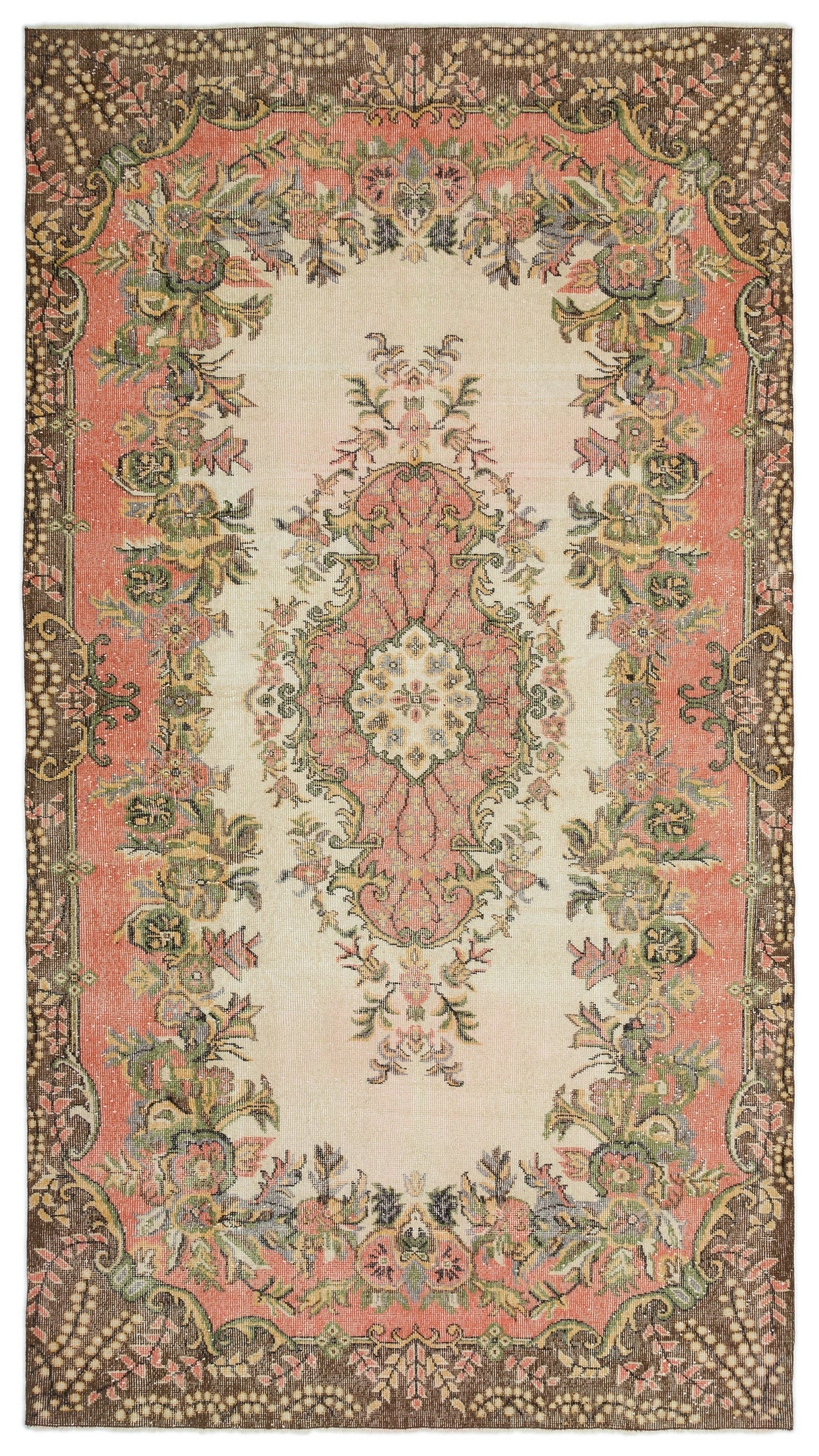 Atina Red Classic Wool Handmade Area Rug 5'5" x 9'10"